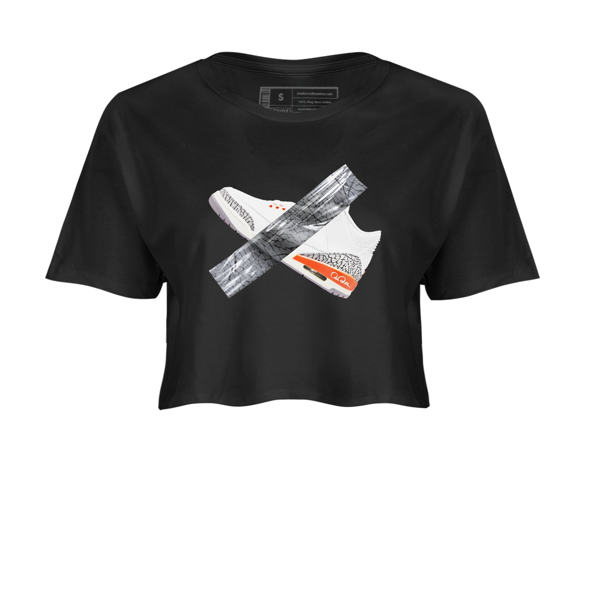 3s Georgia Peach shirt to match jordans Duct Tape sneaker tees Air Jordan 3 Georgia Peach Drip Gear Zone Black 2 crop length shirt