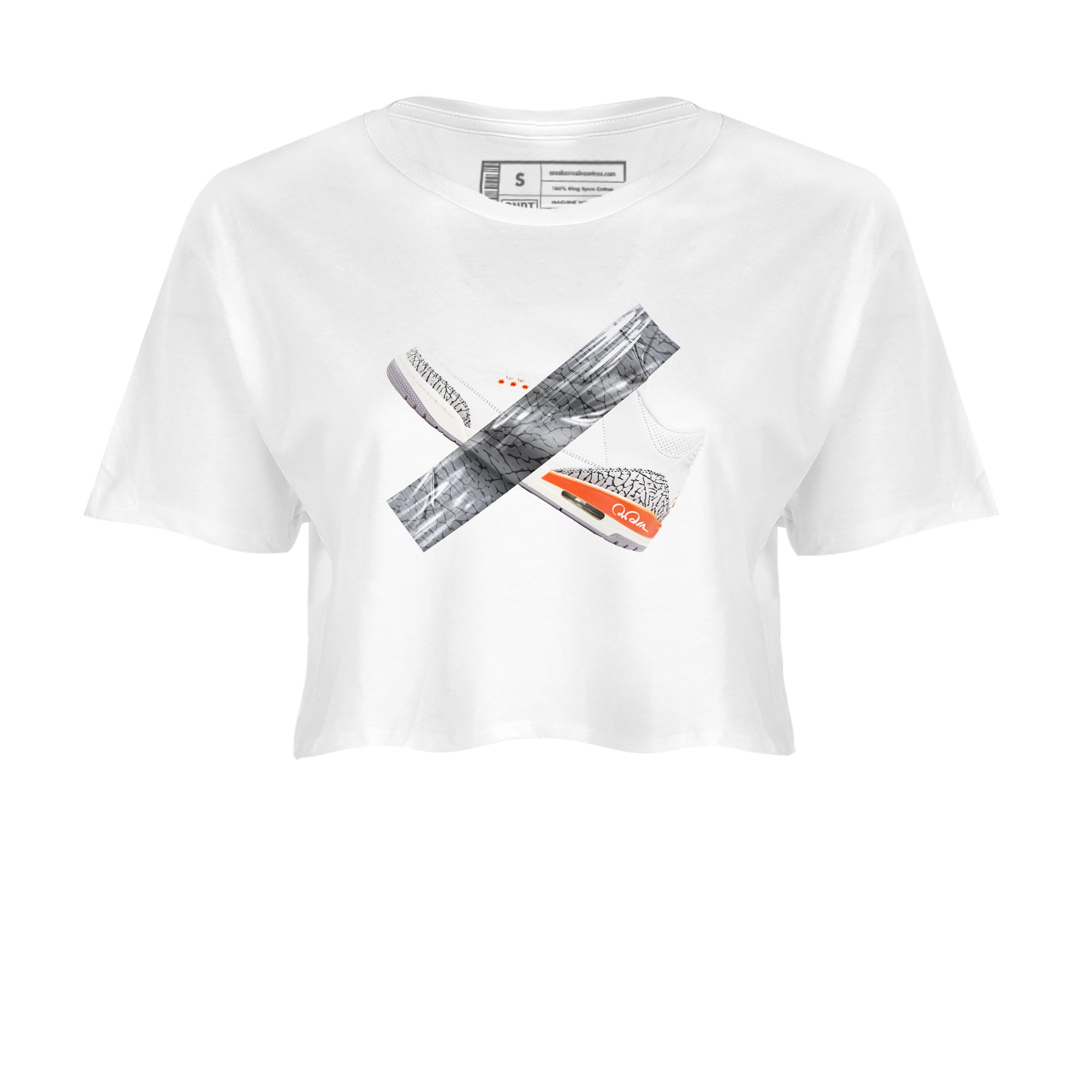 3s Georgia Peach shirt to match jordans Duct Tape sneaker tees Air Jordan 3 Georgia Peach Drip Gear Zone White 2 crop length shirt