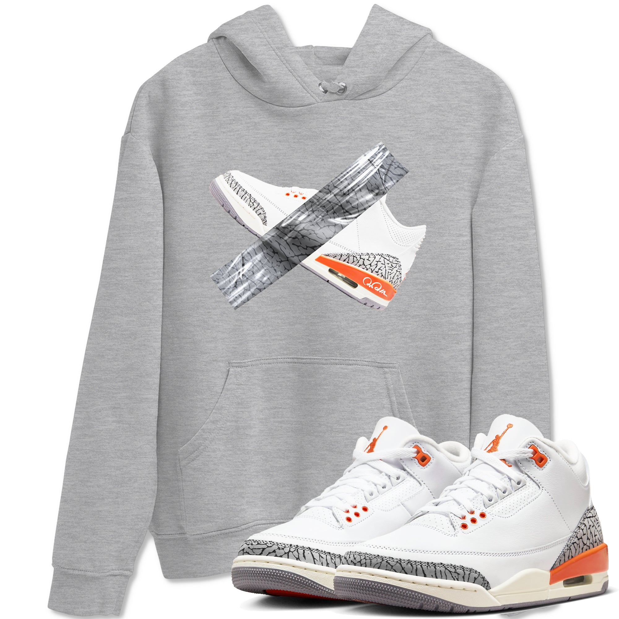 3s Georgia Peach shirt to match jordans Duct Tape sneaker tees Air Jordan 3 Georgia Peach Drip Gear Zone unisex cotton Heather Grey 1 crew neck shirt