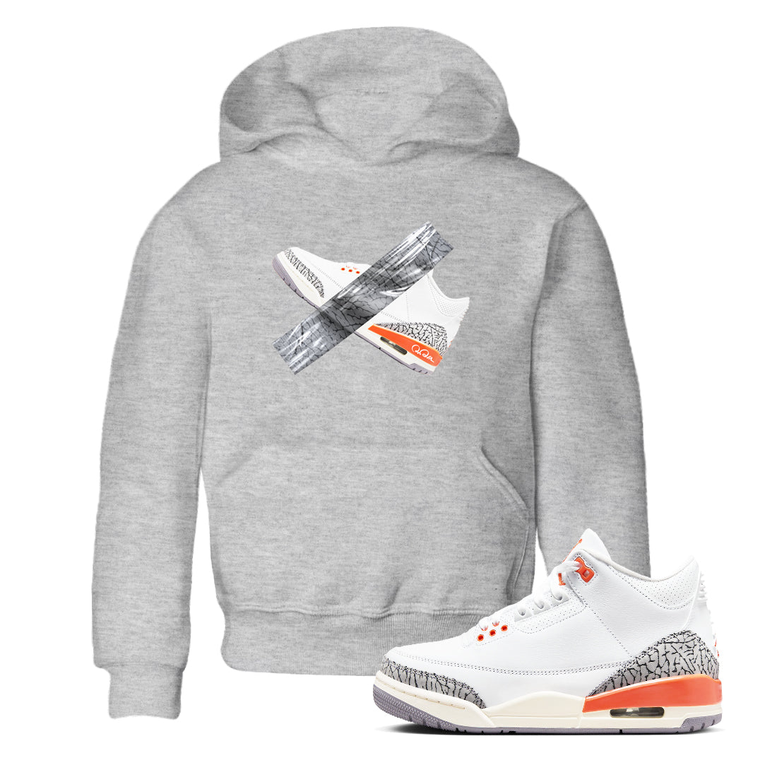 3s Georgia Peach shirt to match jordans Duct Tape sneaker tees Air Jordan 3 Georgia Peach Drip Gear Zone baby toddler Heather Grey 1 cotton Shirt