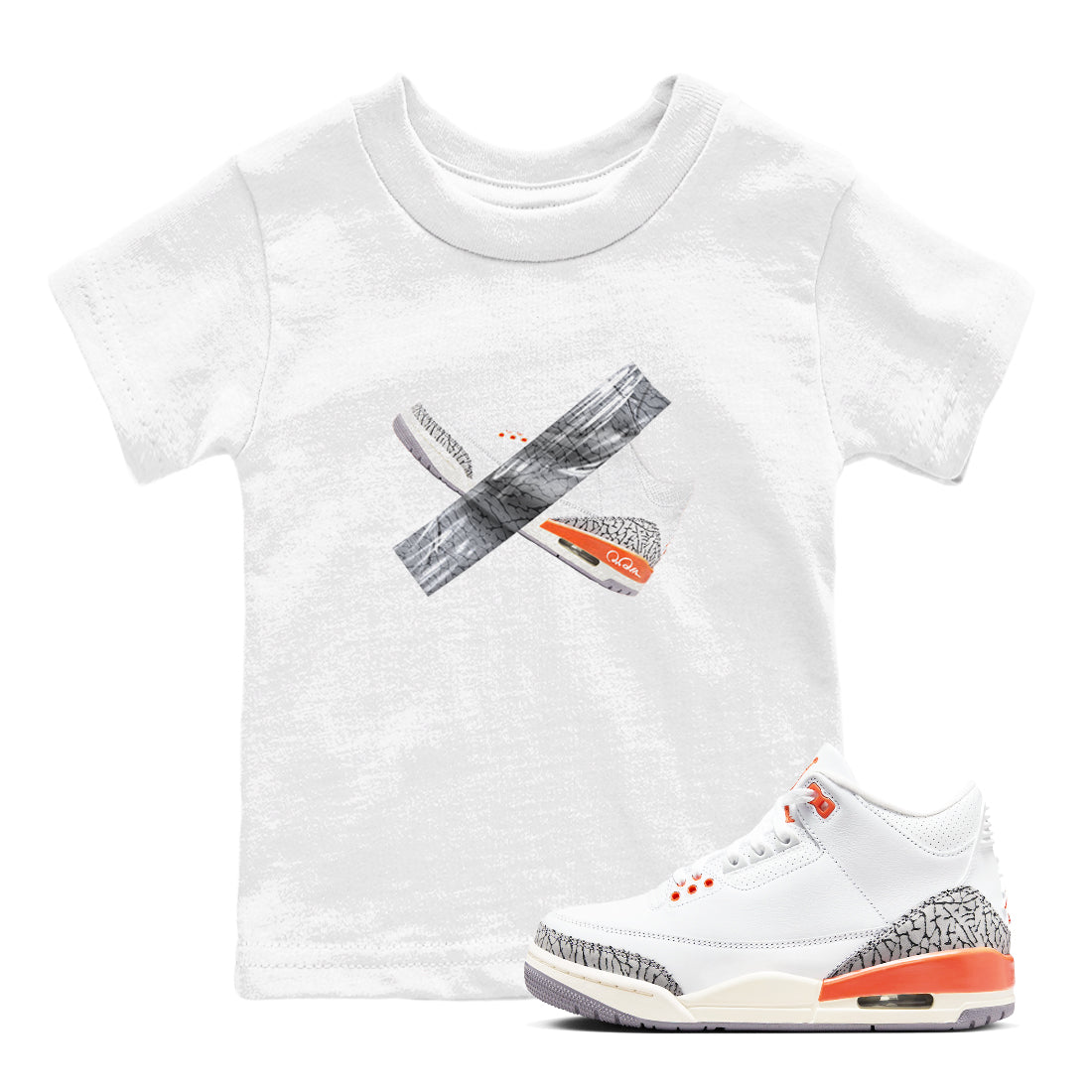 3s Georgia Peach shirt to match jordans Duct Tape sneaker tees Air Jordan 3 Georgia Peach Drip Gear Zone baby toddler White 1 cotton Shirt
