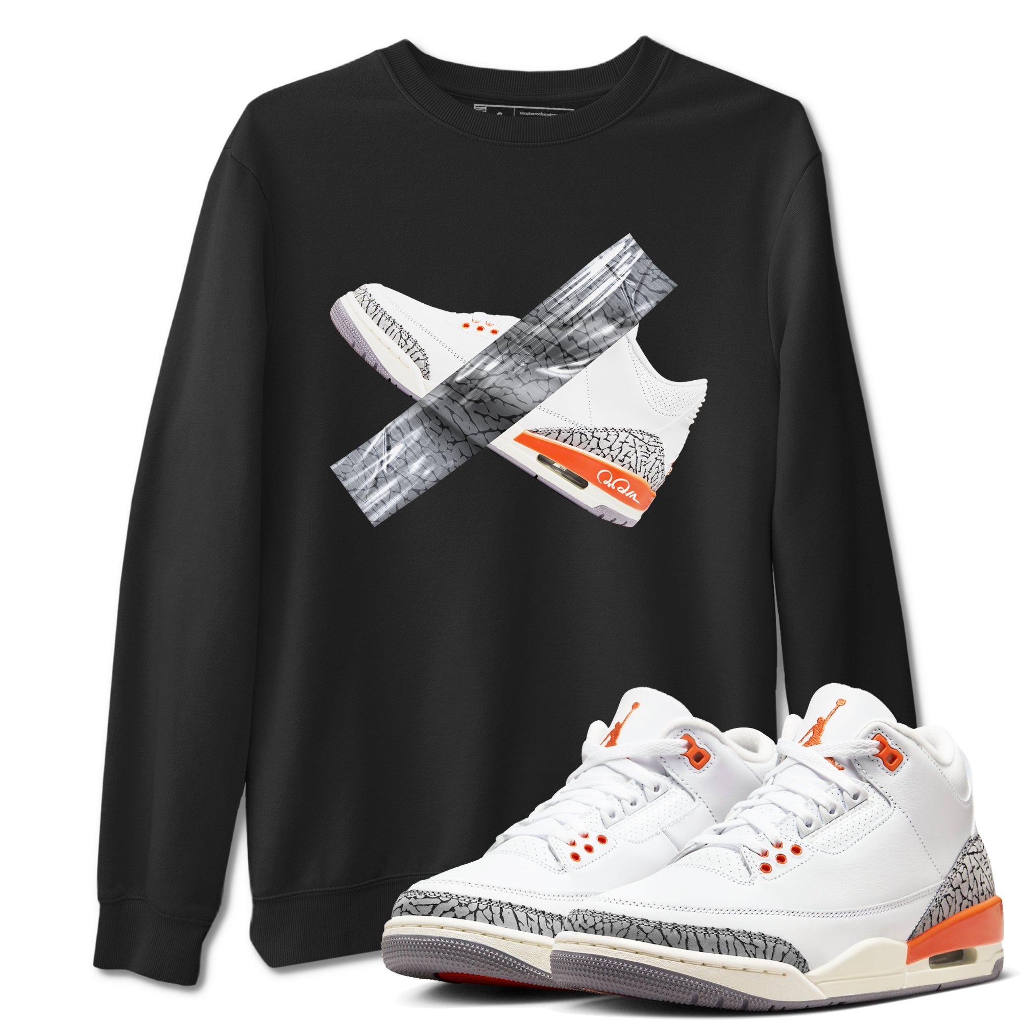 3s Georgia Peach shirt to match jordans Duct Tape sneaker tees Air Jordan 3 Georgia Peach Drip Gear Zone unisex cotton Black 1 crew neck shirt