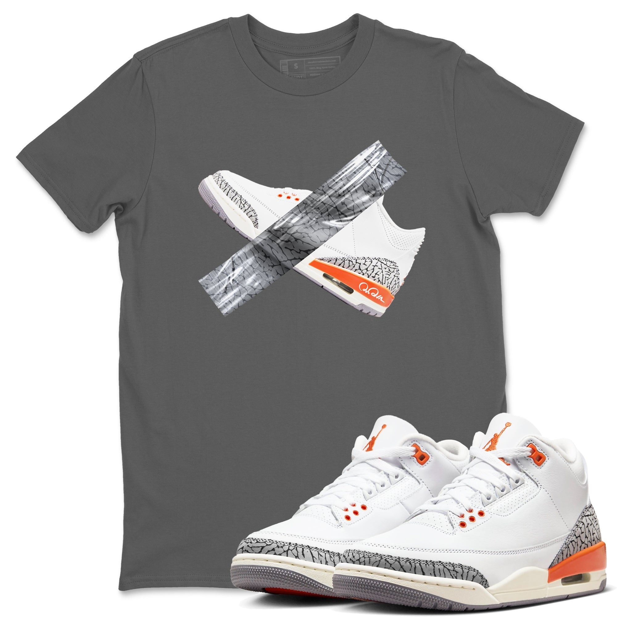3s Georgia Peach shirt to match jordans Duct Tape sneaker tees Air Jordan 3 Georgia Peach Drip Gear Zone unisex cotton Cool Grey 1 crew neck shirt