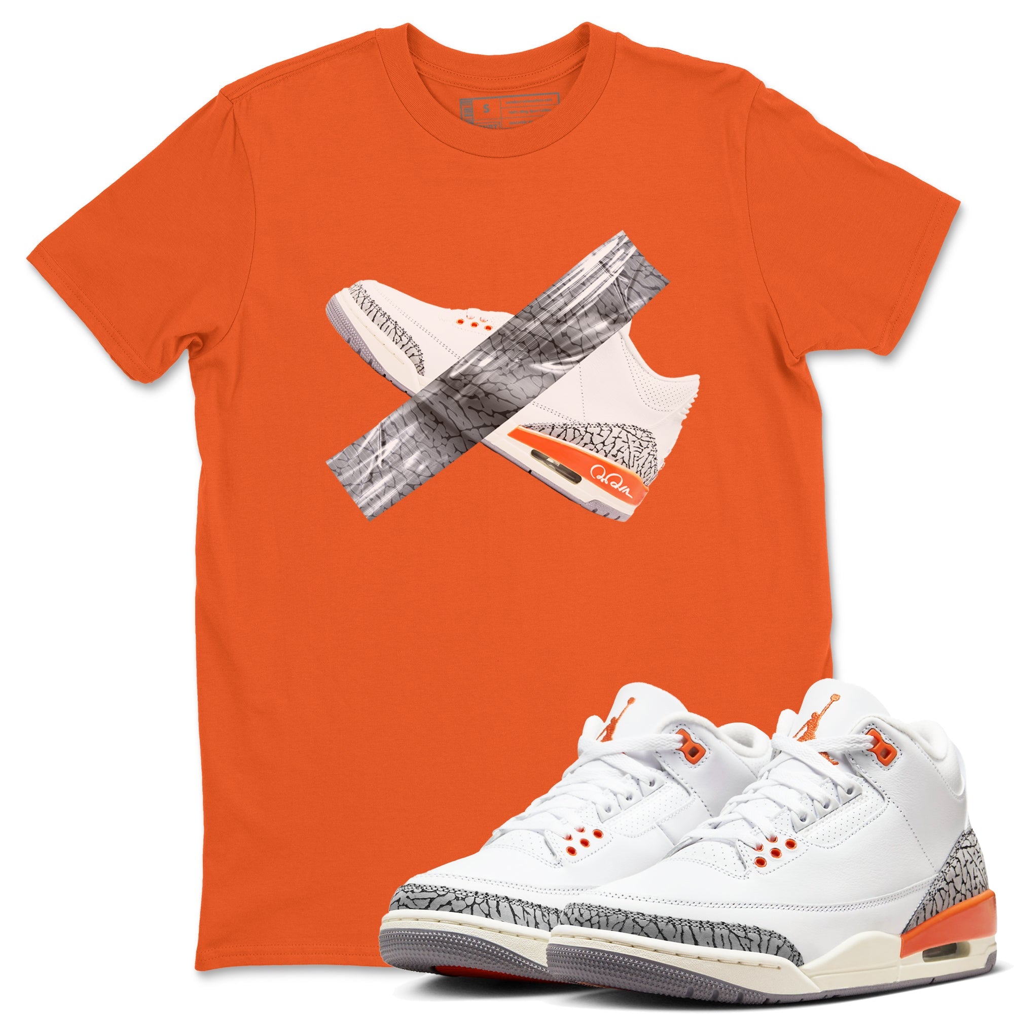 3s Georgia Peach shirt to match jordans Duct Tape sneaker tees Air Jordan 3 Georgia Peach Drip Gear Zone unisex cotton Orange 1 crew neck shirt