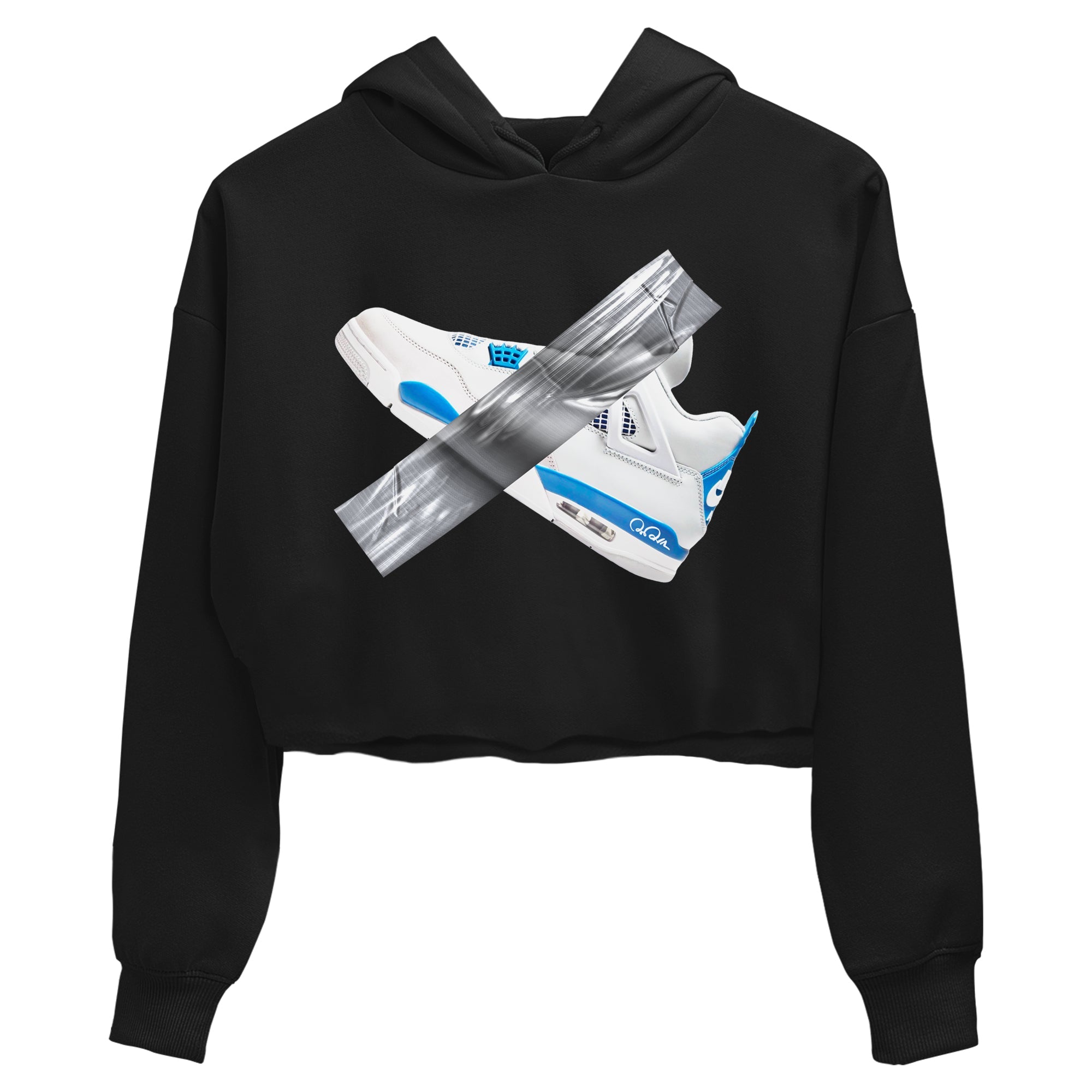 Air Jordan 4 Industrial Blue shirt to match jordans Duct Tape sneaker tees Air Jordan 4 Military Blue Drip Gear Zone Black 2 crop length shirt