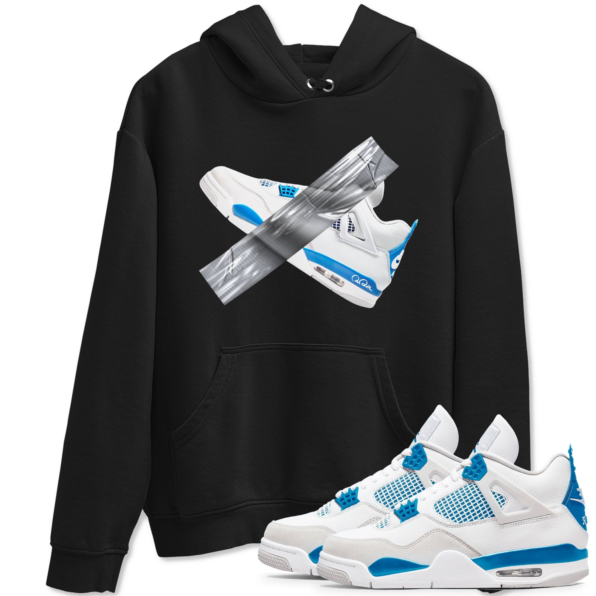 Air Jordan 4 Industrial Blue shirt to match jordans Duct Tape sneaker tees Air Jordan 4 Military Blue Drip Gear Zone unisex cotton Black 1 crew neck shirt