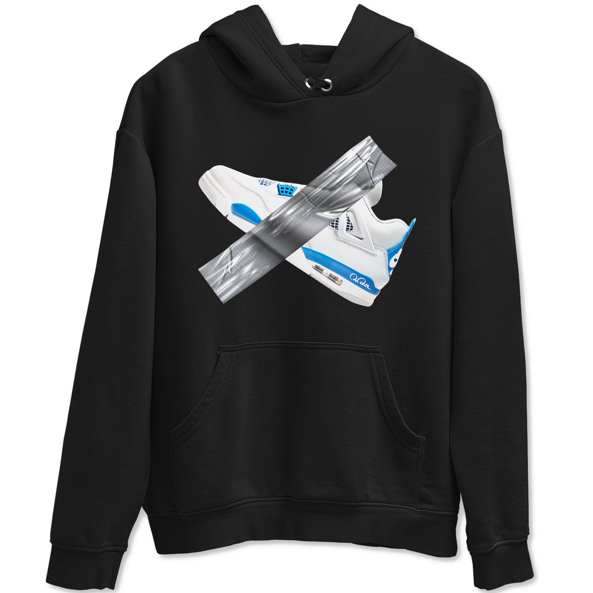Air Jordan 4 Industrial Blue shirt to match jordans Duct Tape sneaker tees Air Jordan 4 Military Blue Drip Gear Zone unisex cotton Black 2 crew neck shirt