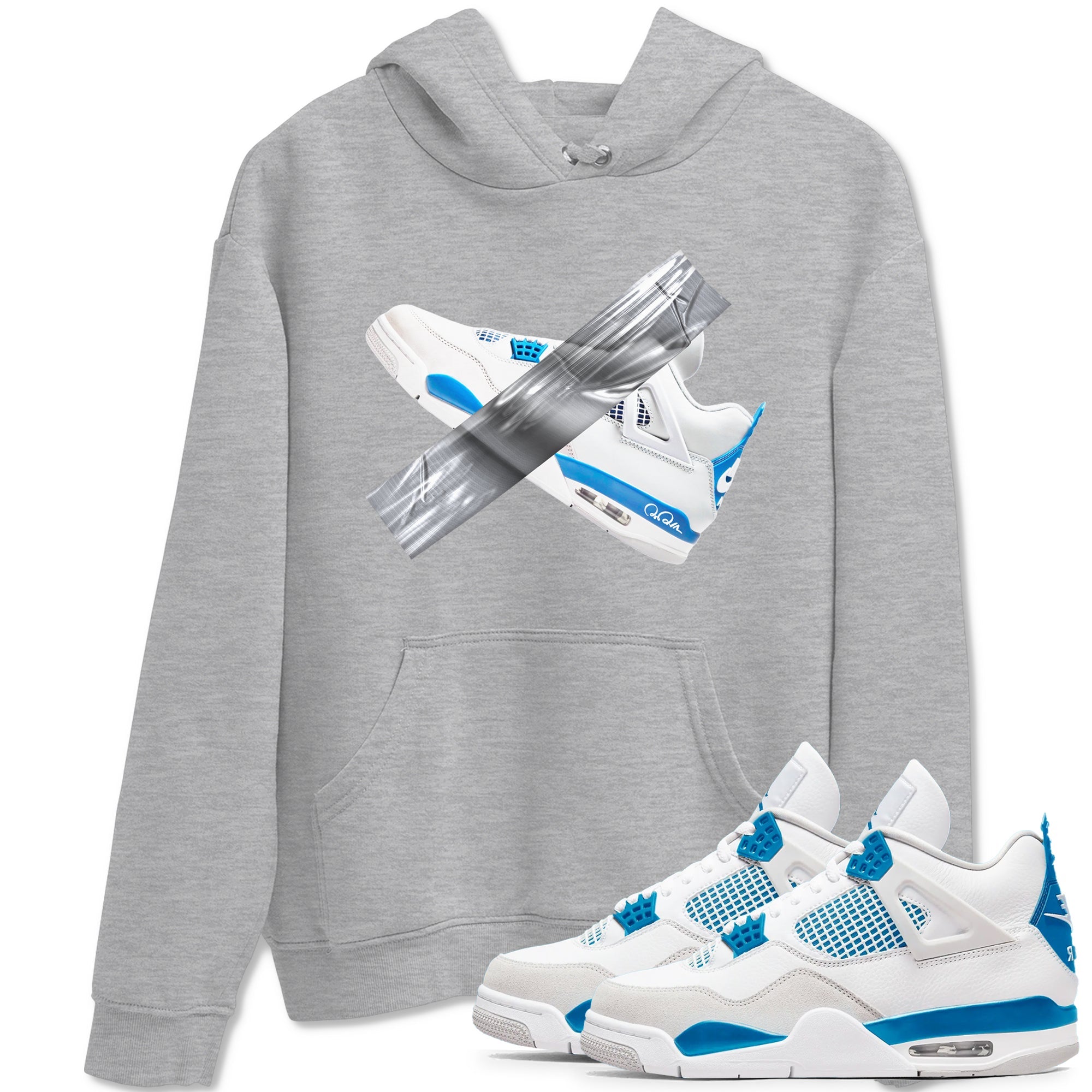 Air Jordan 4 Industrial Blue shirt to match jordans Duct Tape sneaker tees Air Jordan 4 Military Blue Drip Gear Zone unisex cotton Heather Grey 1 crew neck shirt