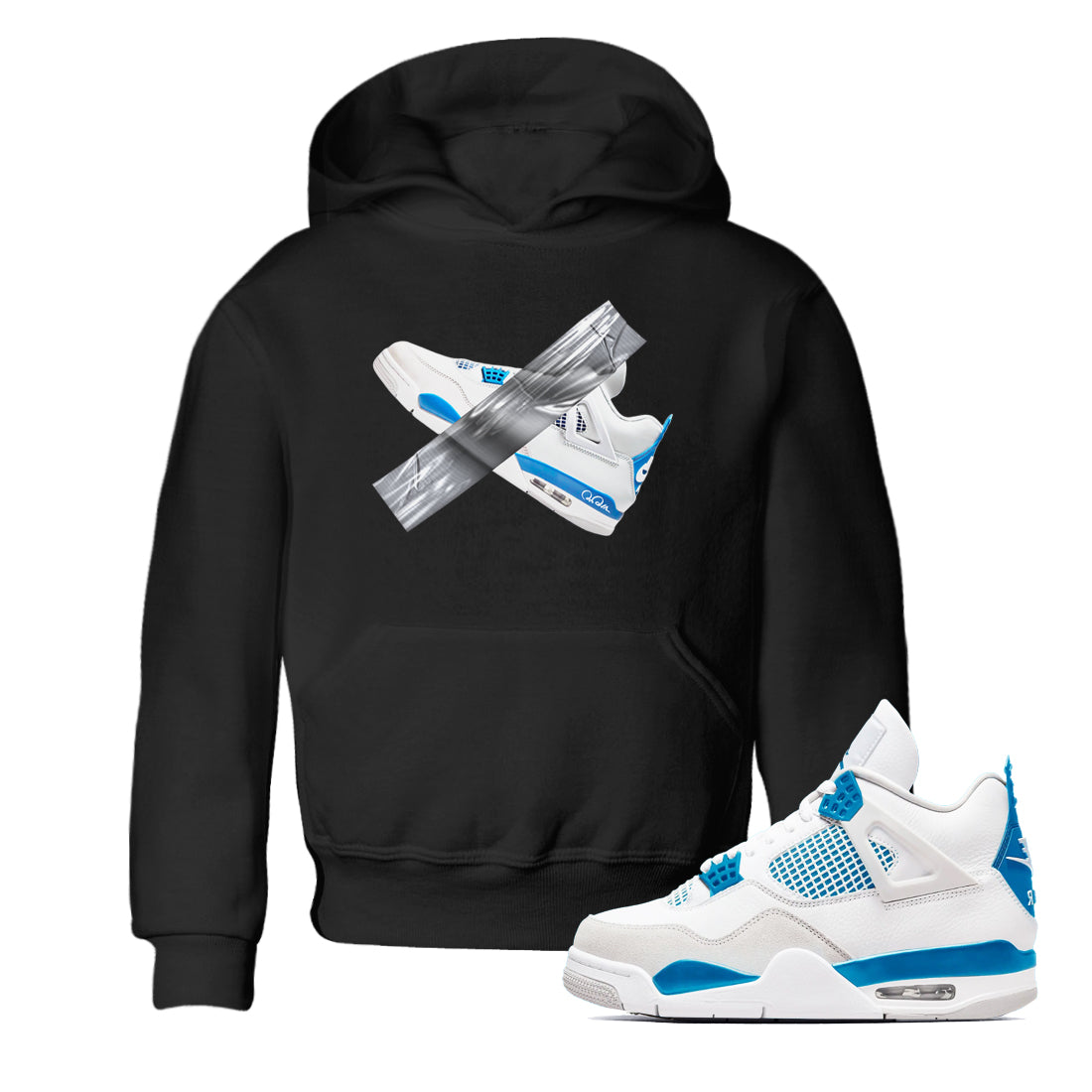 Air Jordan 4 Industrial Blue shirt to match jordans Duct Tape sneaker tees Air Jordan 4 Military Blue Drip Gear Zone baby toddler Black 1 cotton Shirt
