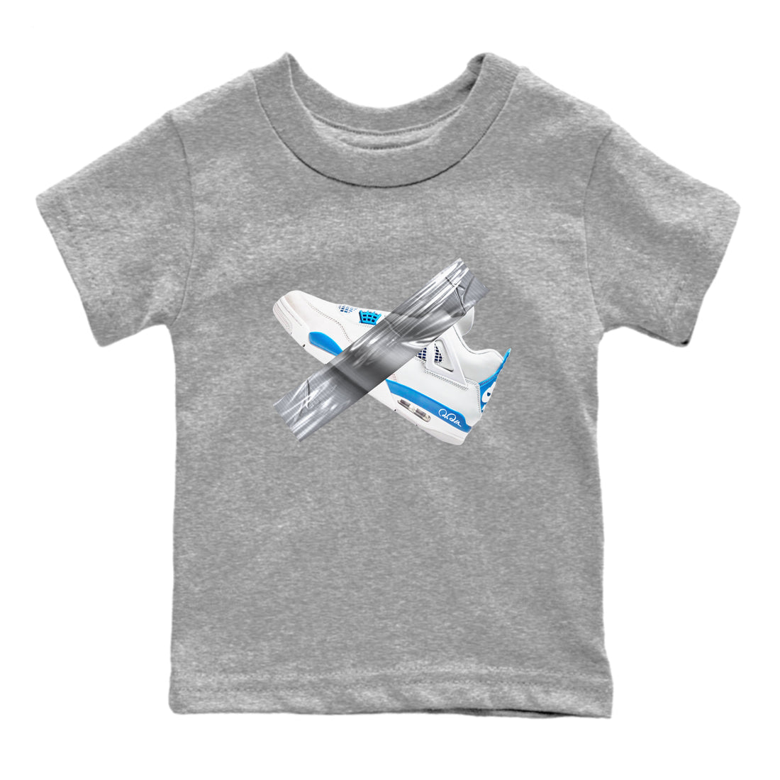 Air Jordan 4 Industrial Blue shirt to match jordans Duct Tape sneaker tees Air Jordan 4 Military Blue Drip Gear Zone baby toddler Heather Grey 2 cotton Shirt