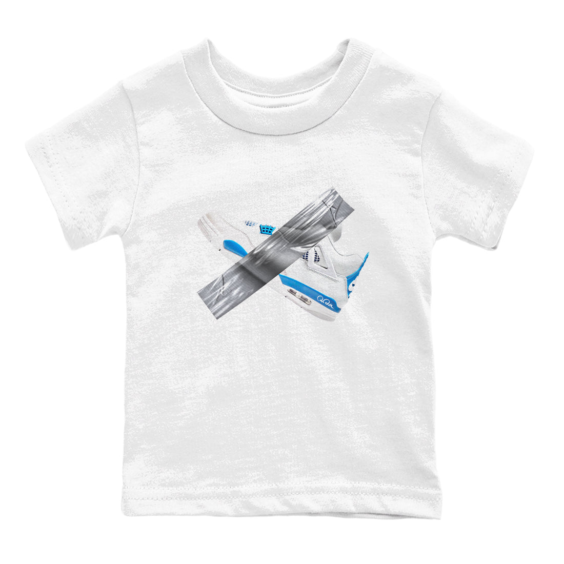 Air Jordan 4 Industrial Blue shirt to match jordans Duct Tape sneaker tees Air Jordan 4 Military Blue Drip Gear Zone baby toddler White 2 cotton Shirt