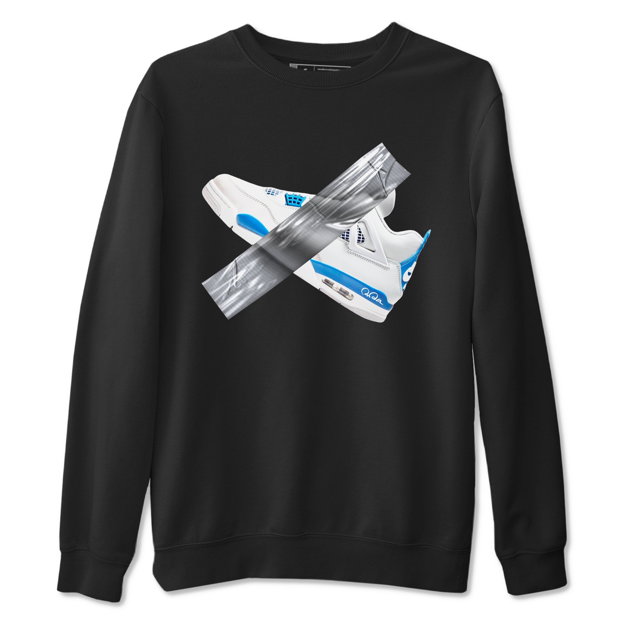 Air Jordan 4 Industrial Blue shirt to match jordans Duct Tape sneaker tees Air Jordan 4 Military Blue Drip Gear Zone unisex cotton Black 2 crew neck shirt