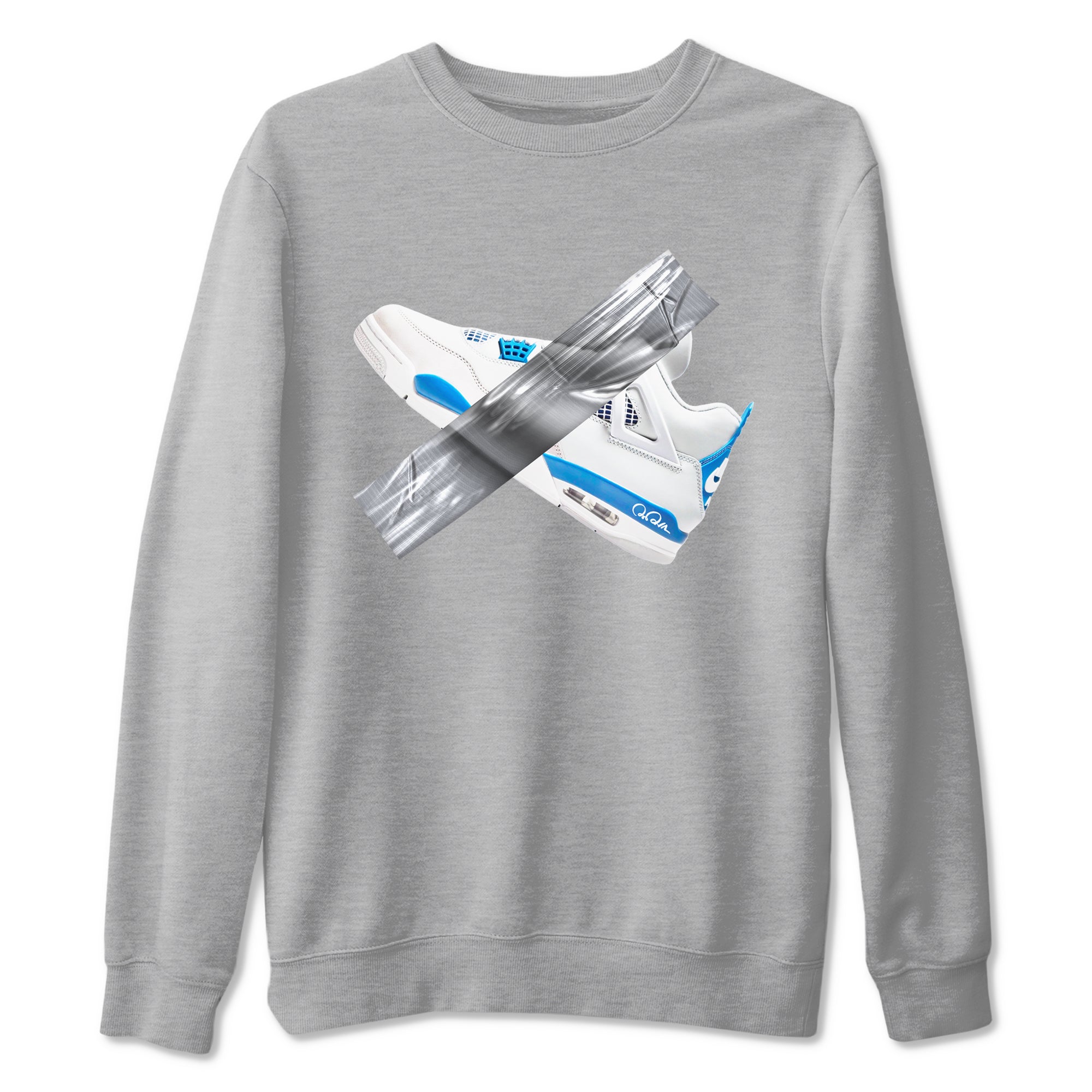 Air Jordan 4 Industrial Blue shirt to match jordans Duct Tape sneaker tees Air Jordan 4 Military Blue Drip Gear Zone unisex cotton Heather Grey 2 crew neck shirt