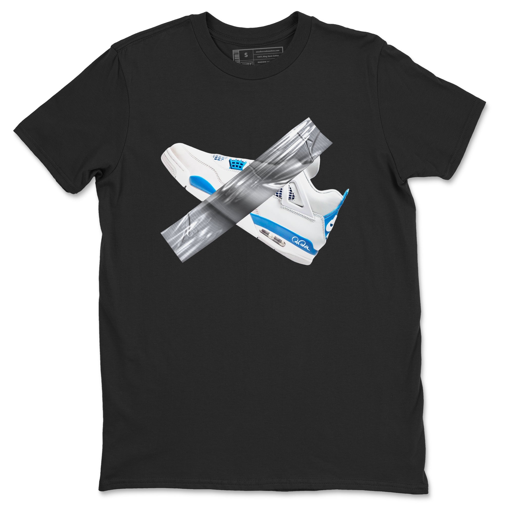 Air Jordan 4 Industrial Blue shirt to match jordans Duct Tape sneaker tees Air Jordan 4 Military Blue Drip Gear Zone unisex cotton Black 2 crew neck shirt