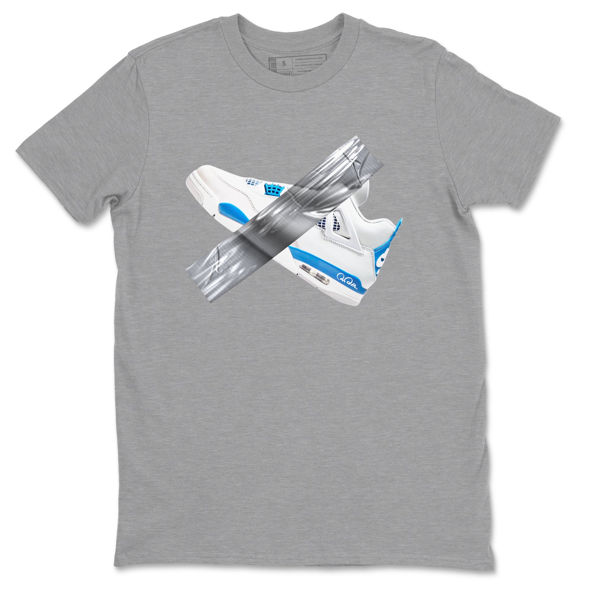 Air Jordan 4 Industrial Blue shirt to match jordans Duct Tape sneaker tees Air Jordan 4 Military Blue Drip Gear Zone unisex cotton Heather Grey 2 crew neck shirt