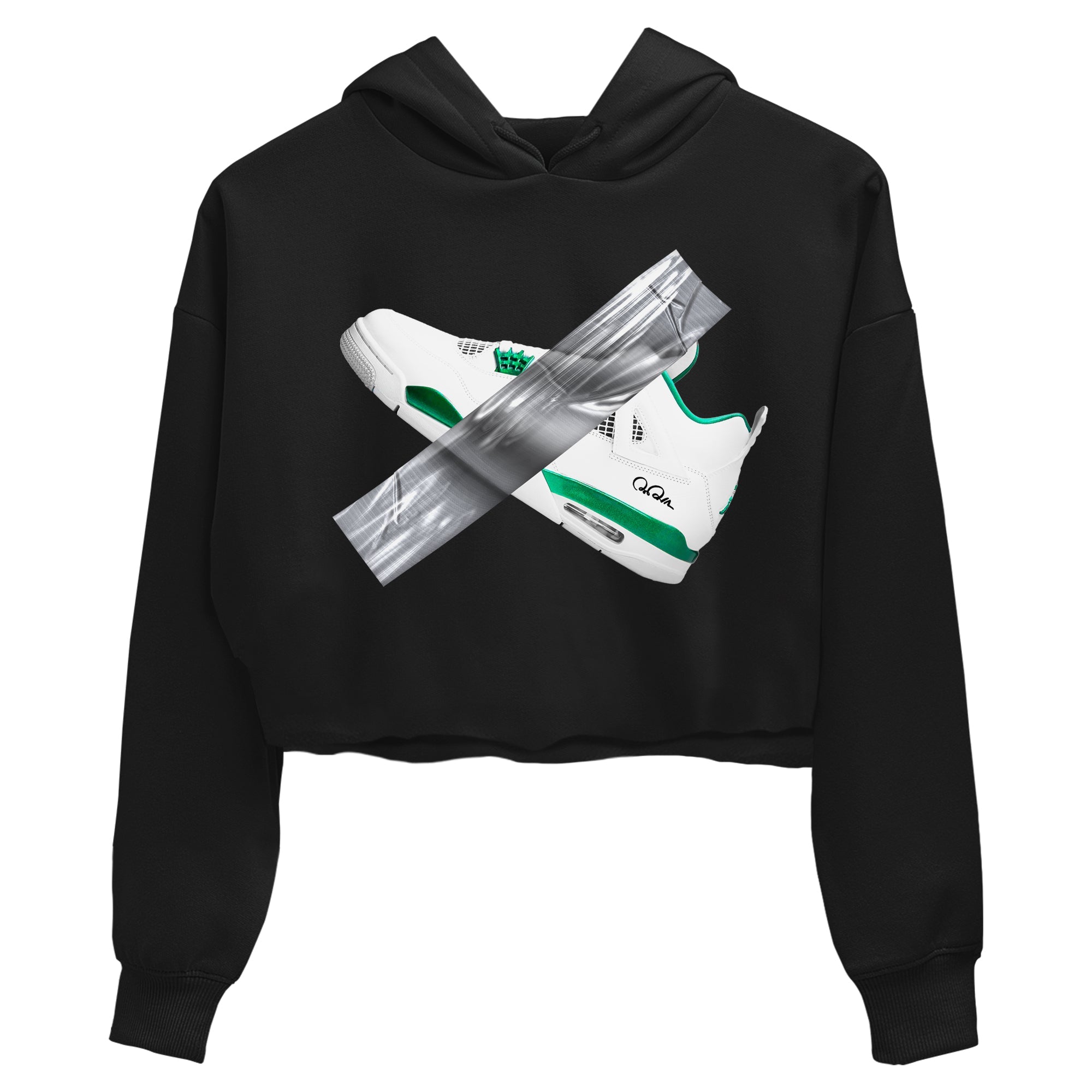 4s Oxidized Green shirts to match jordans Duct Tape sneaker match tees Air Jordan 4 Oxidized Green Drip Gear Zone streetwear brand Black 2 crop tee