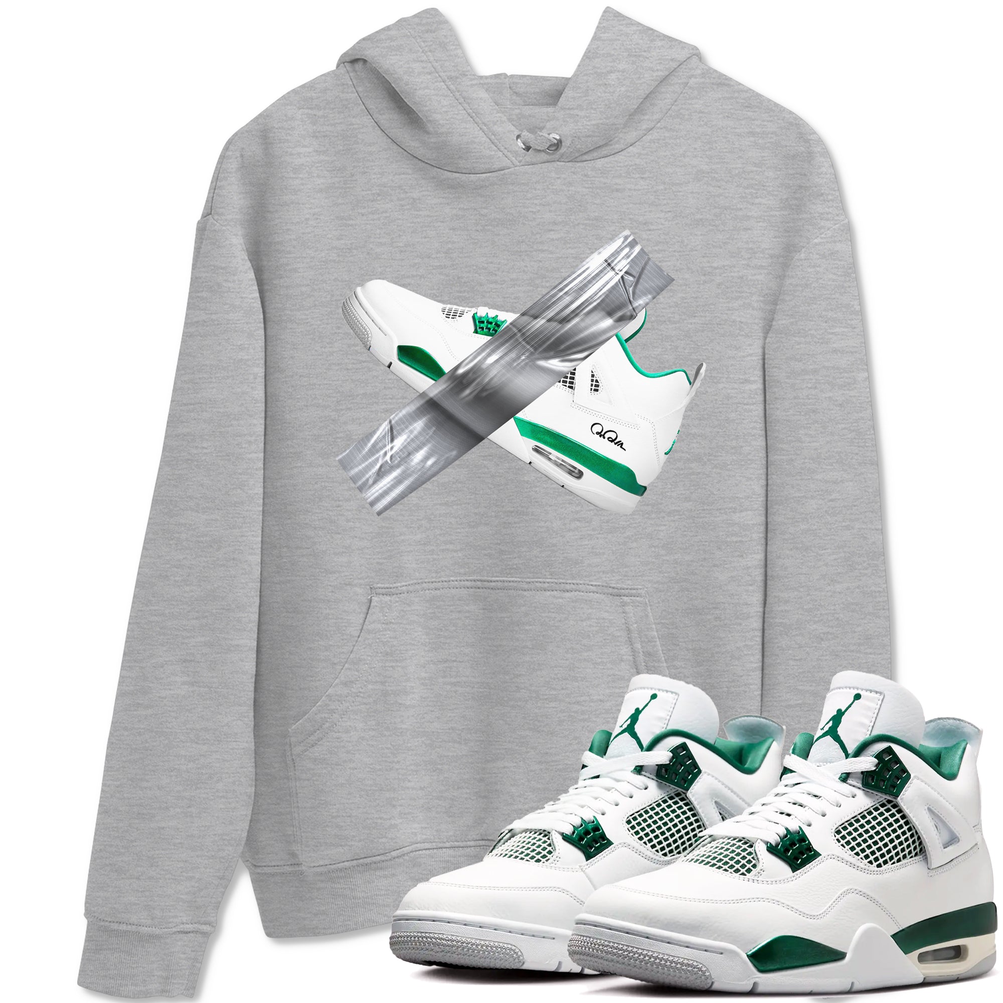 4s Oxidized Green shirts to match jordans Duct Tape sneaker match tees Air Jordan 4 Oxidized Green Drip Gear Zone streetwear brand Heather Grey 1 unisex cotton tee