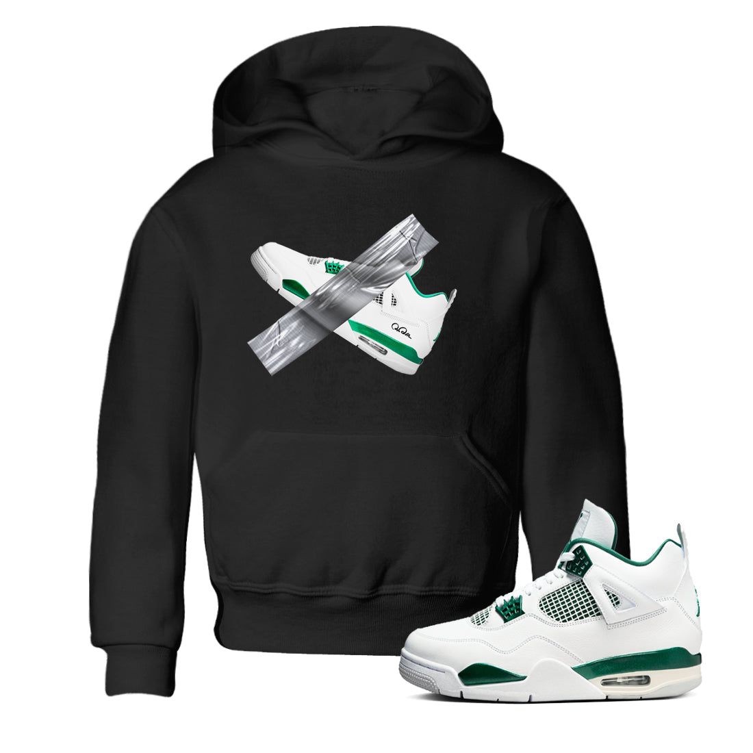 4s Oxidized Green shirts to match jordans Duct Tape sneaker match tees Air Jordan 4 Oxidized Green Drip Gear Zone streetwear brand Baby and Youth Black 1 cotton tee