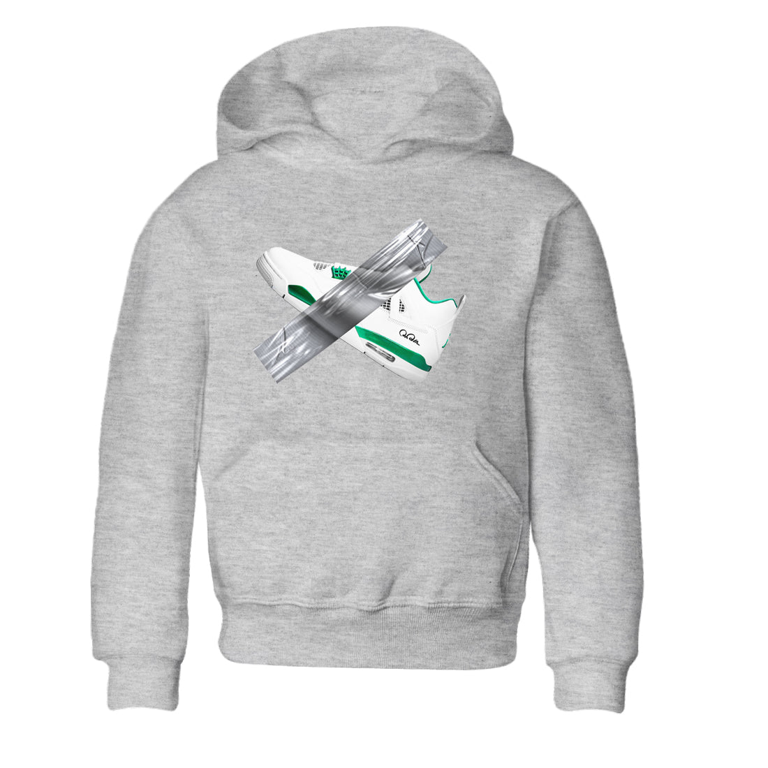 4s Oxidized Green shirts to match jordans Duct Tape sneaker match tees Air Jordan 4 Oxidized Green Drip Gear Zone streetwear brand Baby and Youth Heather Grey 2 cotton tee