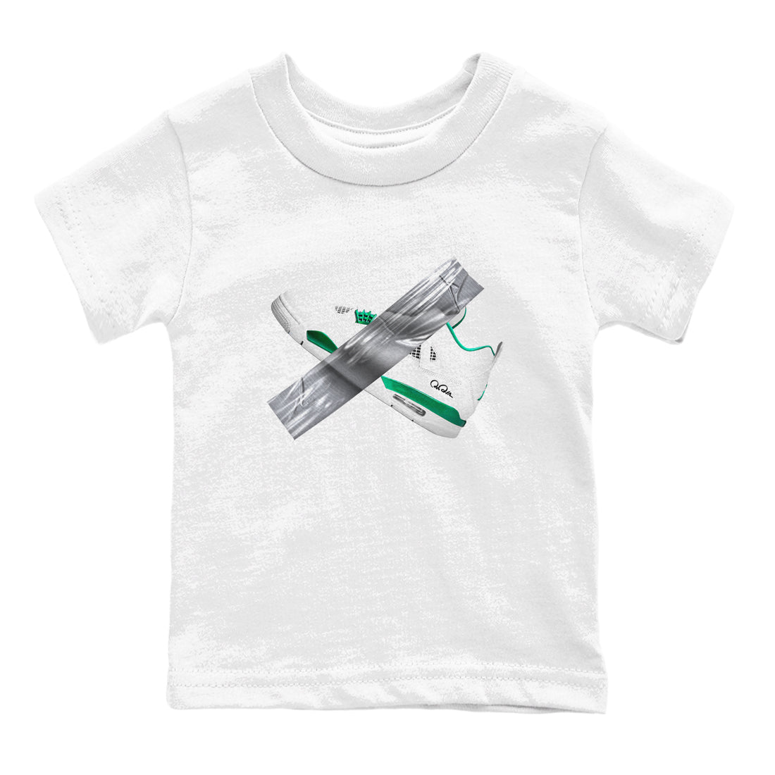 4s Oxidized Green shirts to match jordans Duct Tape sneaker match tees Air Jordan 4 Oxidized Green Drip Gear Zone streetwear brand Baby and Youth White 2 cotton tee