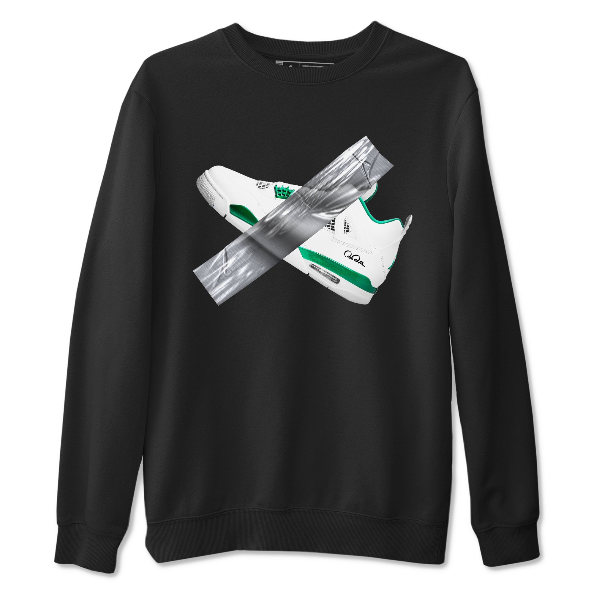 4s Oxidized Green shirts to match jordans Duct Tape sneaker match tees Air Jordan 4 Oxidized Green Drip Gear Zone streetwear brand Black 2 unisex cotton tee