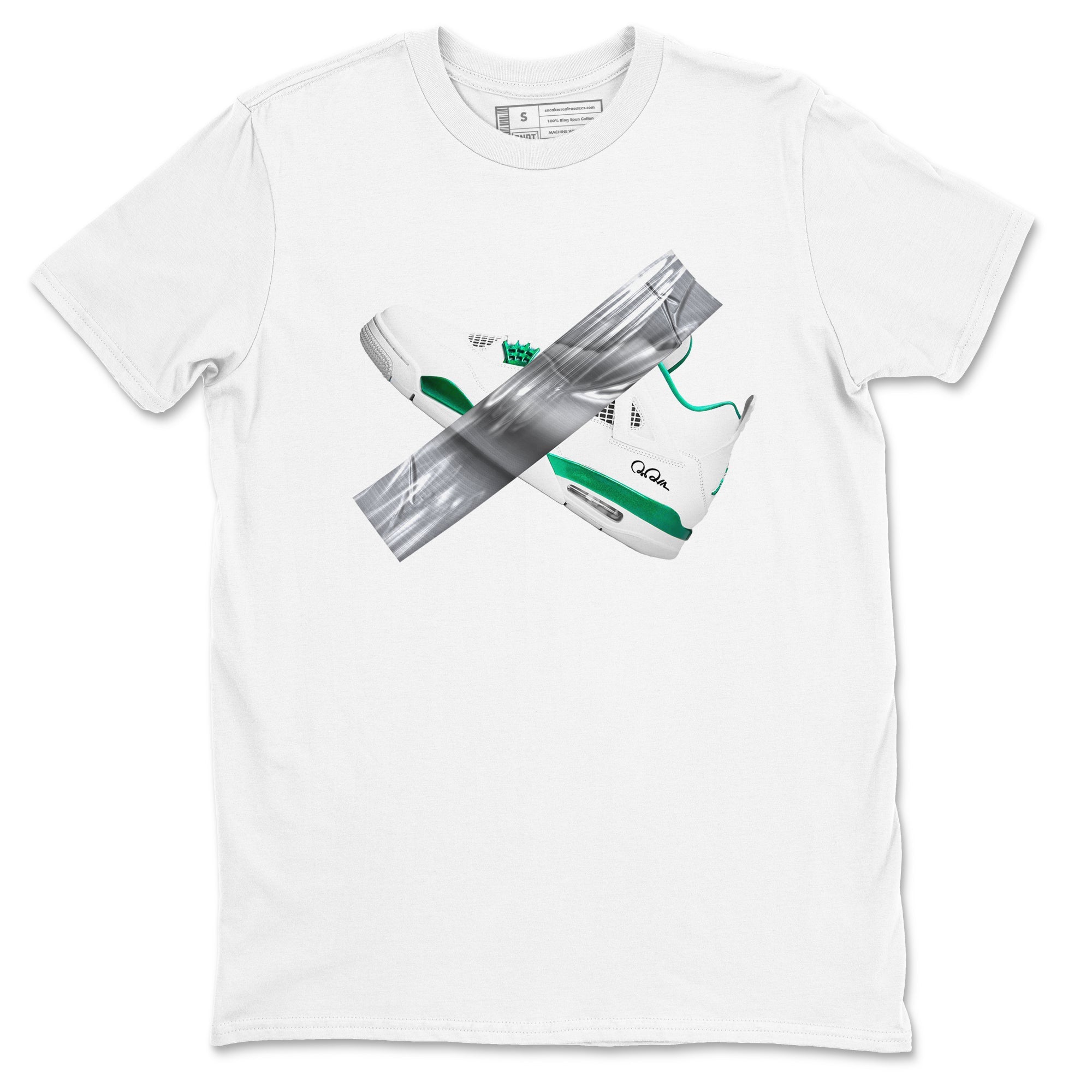 4s Oxidized Green shirts to match jordans Duct Tape sneaker match tees Air Jordan 4 Oxidized Green Drip Gear Zone streetwear brand White 2 unisex cotton tee