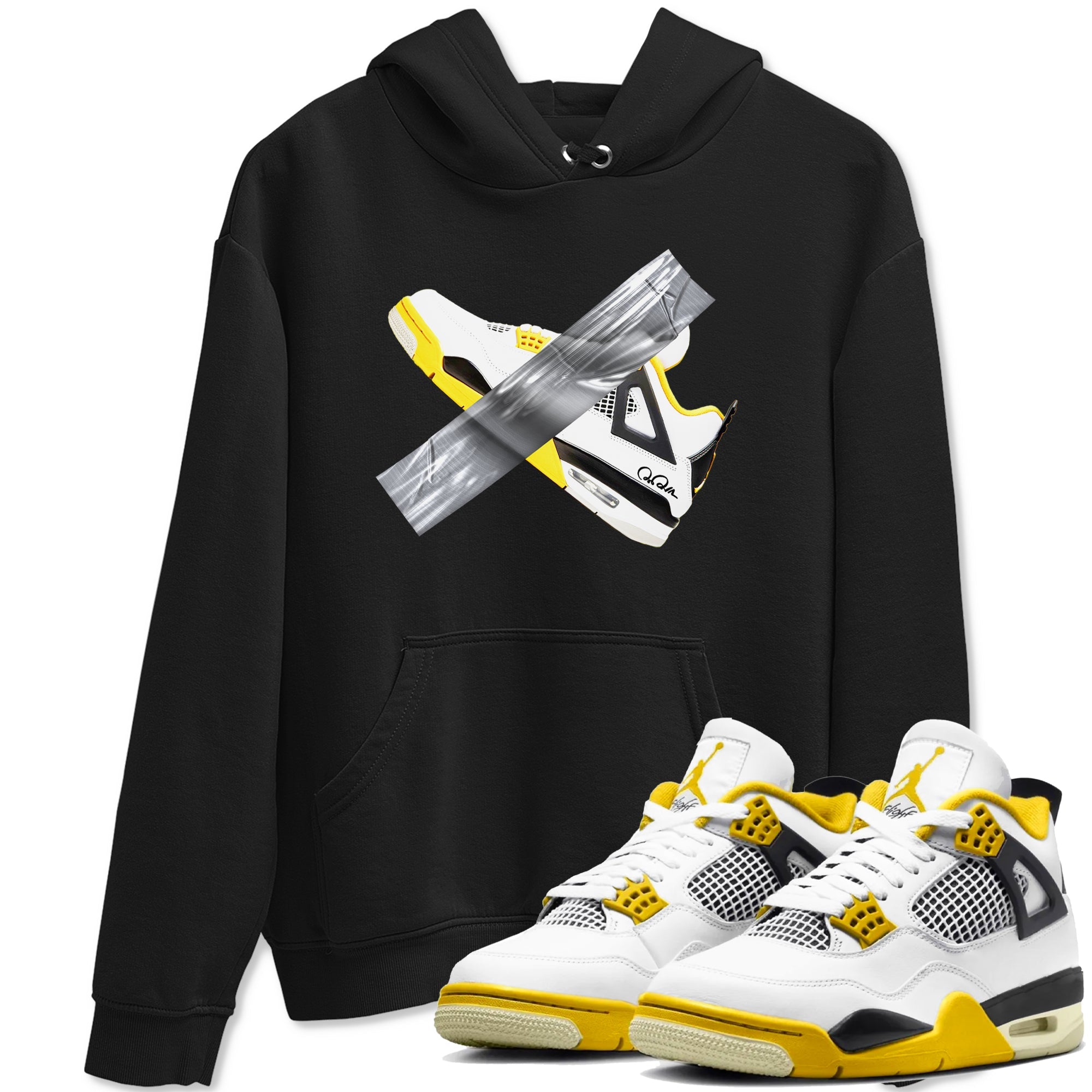 AJ4 Vivid Sulfur shirt to match jordans Duct Tape sneaker tees Air Jordan 4 Vivid Sulfur Drip Gear Zone unisex cotton Black 1 crew neck shirt