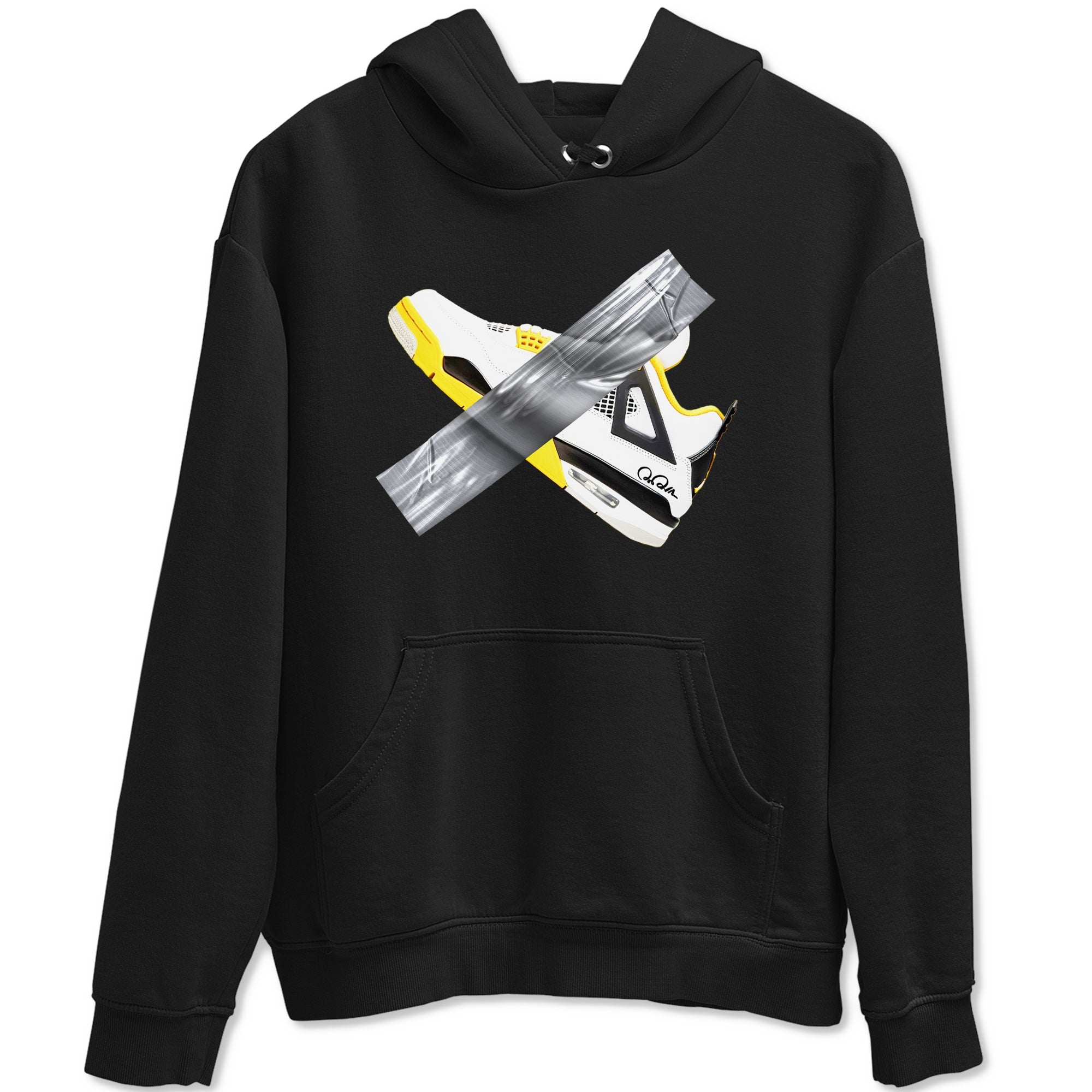 AJ4 Vivid Sulfur shirt to match jordans Duct Tape sneaker tees Air Jordan 4 Vivid Sulfur Drip Gear Zone unisex cotton Black 2 crew neck shirt