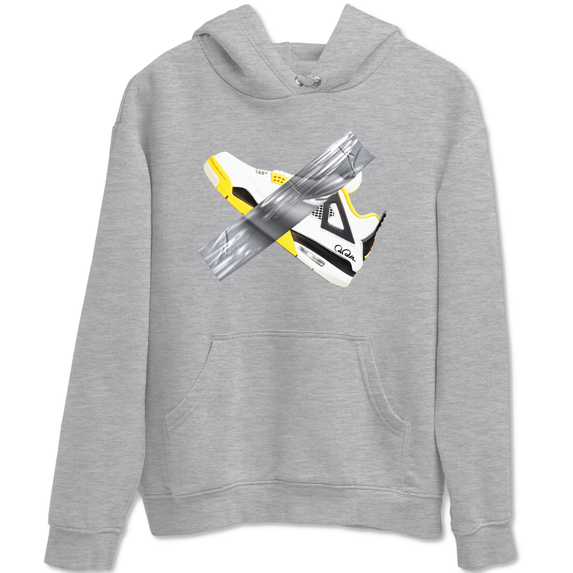 AJ4 Vivid Sulfur shirt to match jordans Duct Tape sneaker tees Air Jordan 4 Vivid Sulfur Drip Gear Zone unisex cotton Heather Grey 2 crew neck shirt