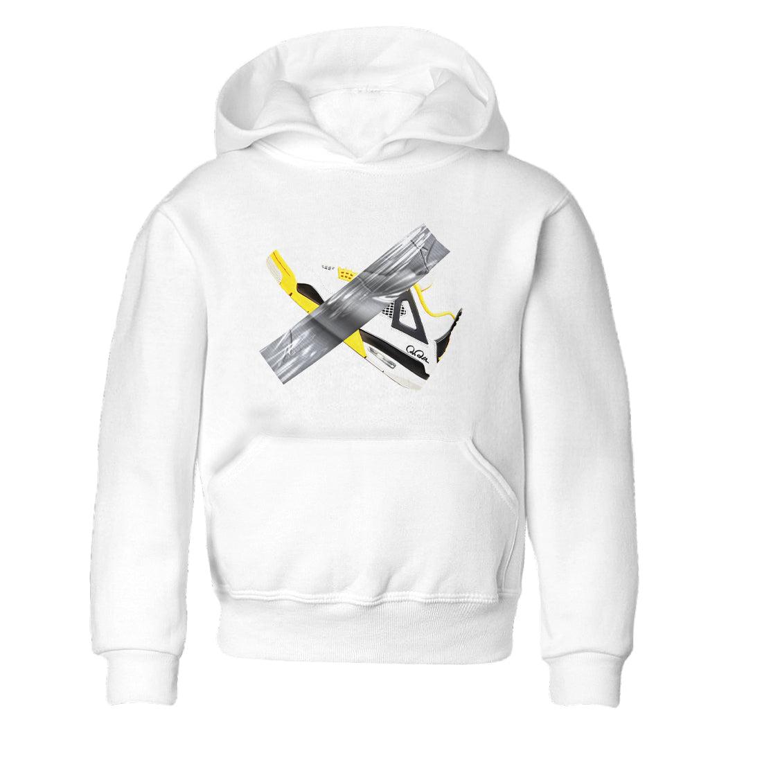 AJ4 Vivid Sulfur shirt to match jordans Duct Tape sneaker tees Air Jordan 4 Vivid Sulfur Drip Gear Zone baby toddler White 2 cotton Shirt