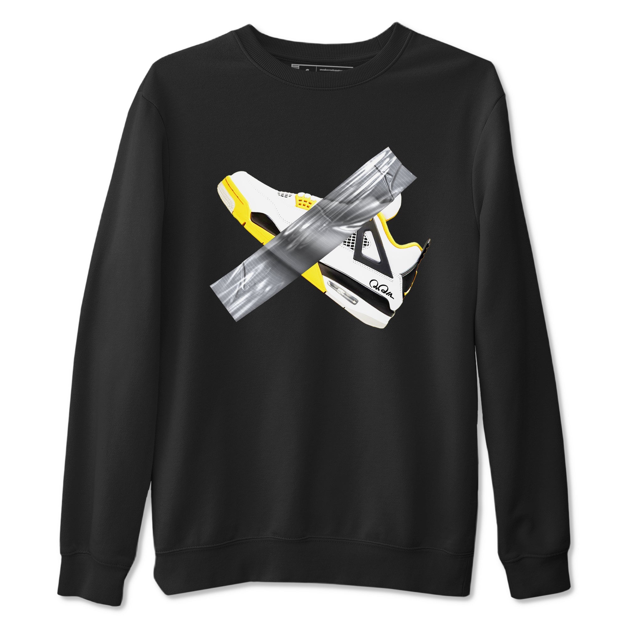 AJ4 Vivid Sulfur shirt to match jordans Duct Tape sneaker tees Air Jordan 4 Vivid Sulfur Drip Gear Zone unisex cotton Black 2 crew neck shirt