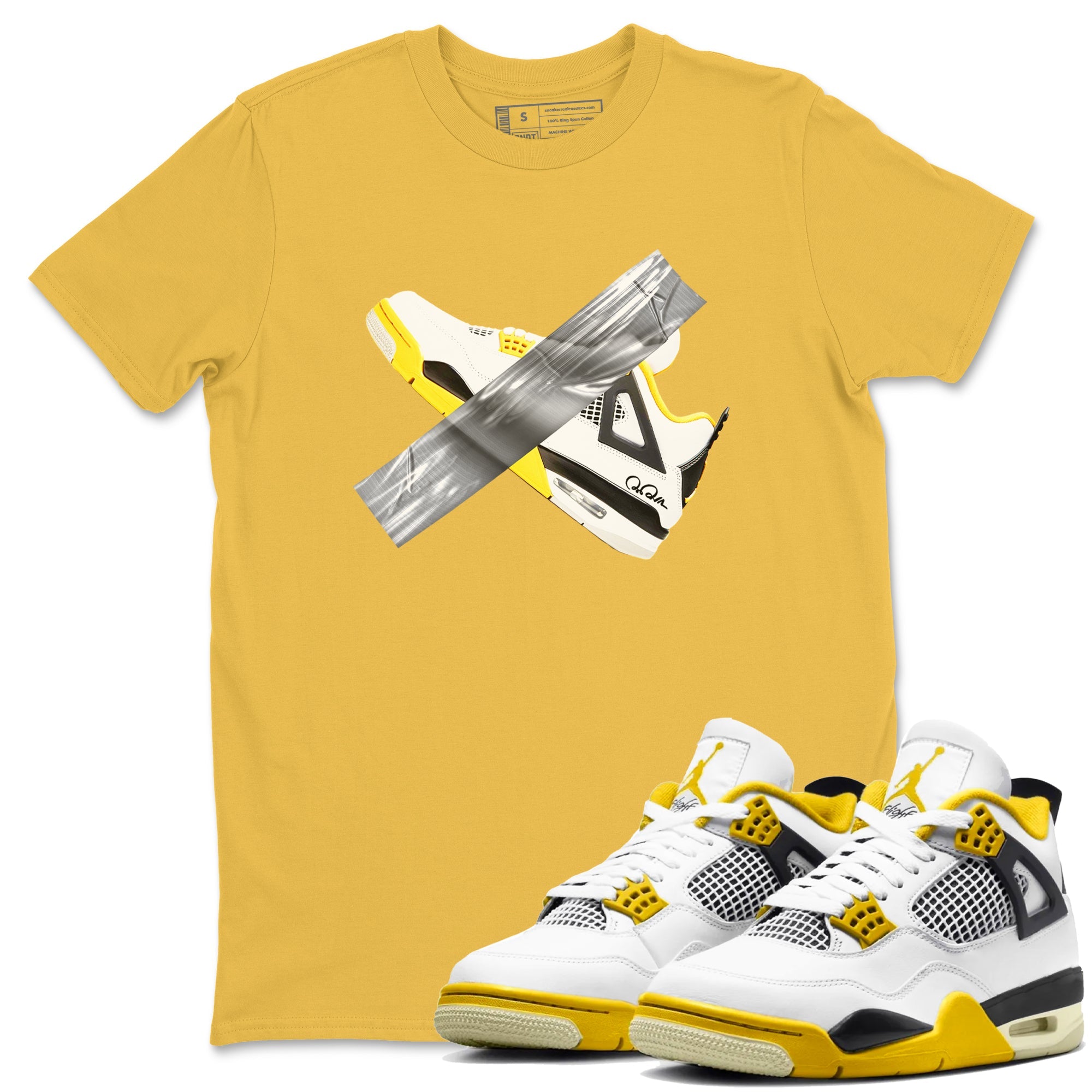 AJ4 Vivid Sulfur shirt to match jordans Duct Tape sneaker tees Air Jordan 4 Vivid Sulfur Drip Gear Zone unisex cotton Daisy 1 crew neck shirt