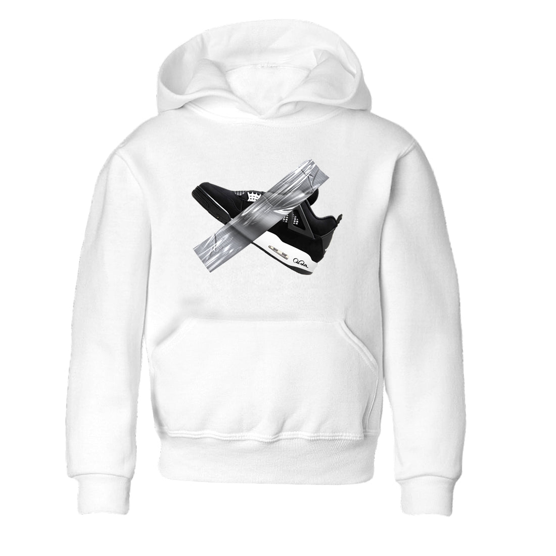 4s White Thunder shirts to match jordans Duct Tape sneaker match tees Air Jordan 4 White Thunder Drip Gear Zone Youth Baby White 2 crew neck shirts
