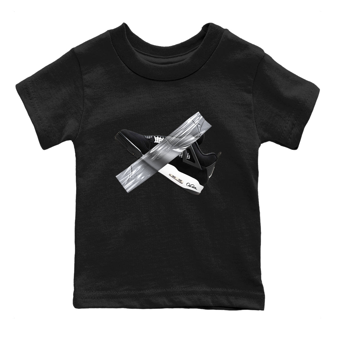 4s White Thunder shirts to match jordans Duct Tape sneaker match tees Air Jordan 4 White Thunder Drip Gear Zone Youth Baby Black 2 crew neck shirts