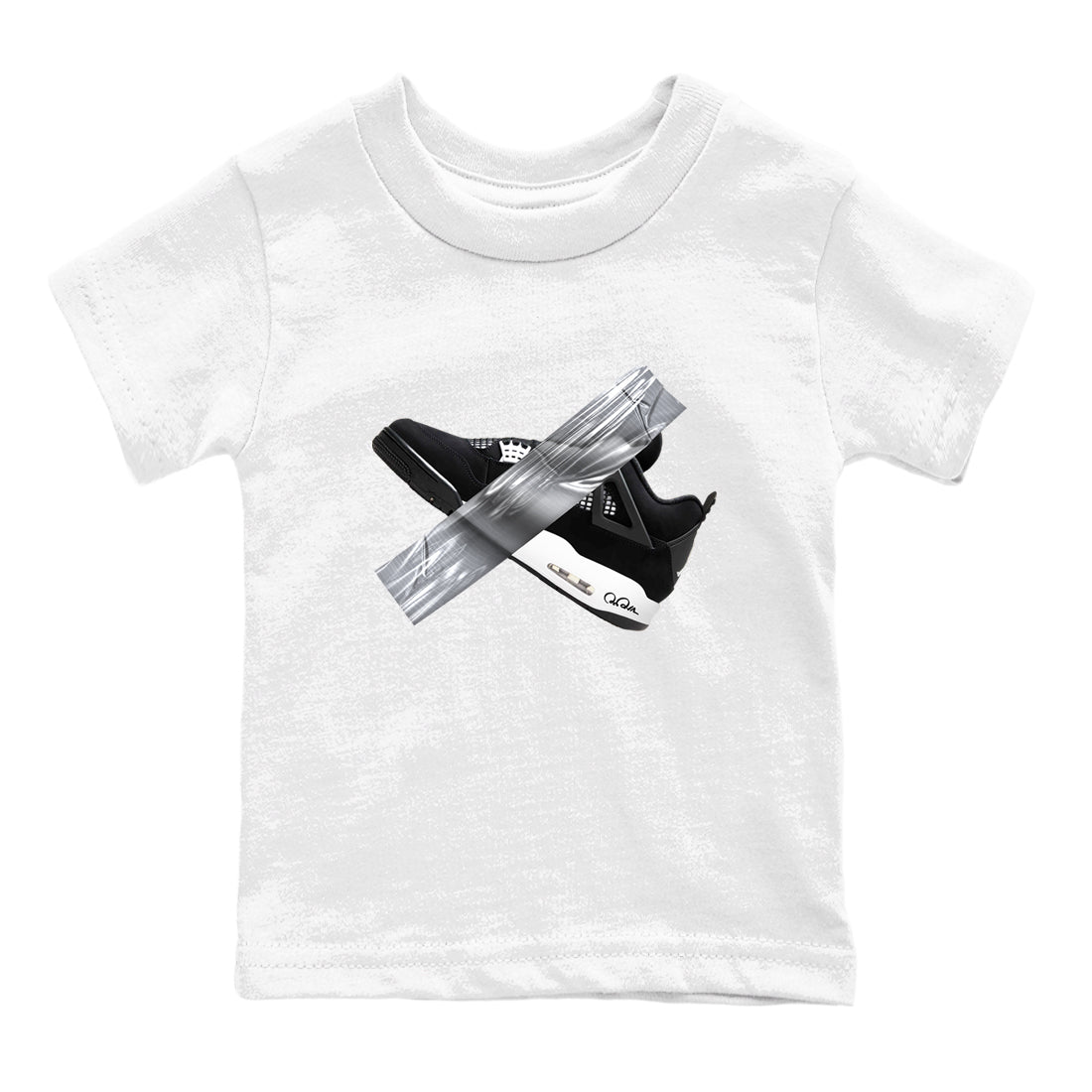 4s White Thunder shirts to match jordans Duct Tape sneaker match tees Air Jordan 4 White Thunder Drip Gear Zone Youth Baby White 2 crew neck shirts