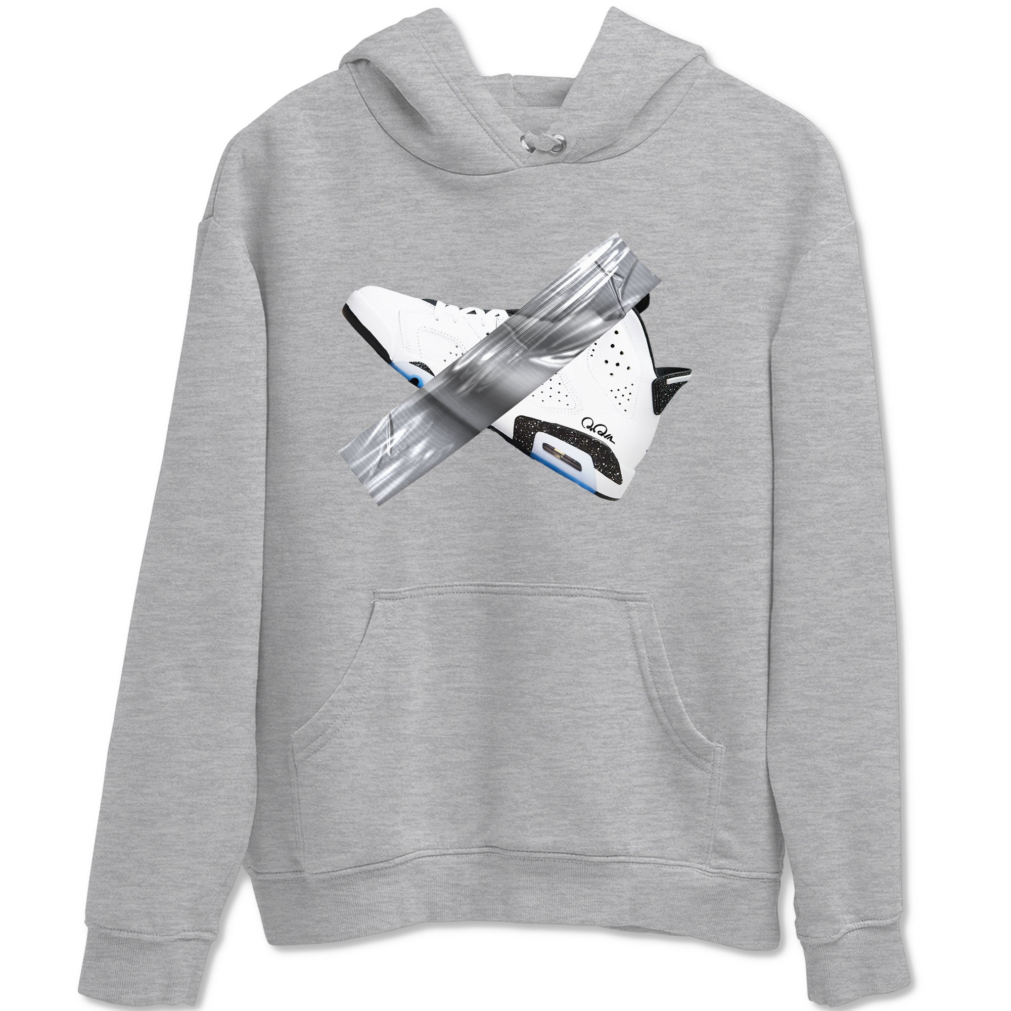 AJ6 White Black shirts to match jordans Duct Tape sneaker match tees Air Jordan 6 White Black Drip Gear Zone streetwear brand Heather Grey 2 unisex cotton tee