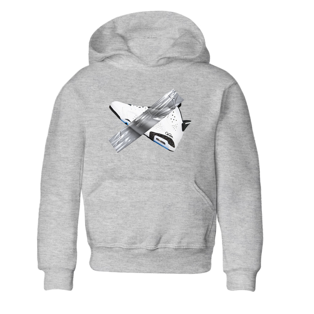 AJ6 White Black shirts to match jordans Duct Tape sneaker match tees Air Jordan 6 White Black Drip Gear Zone streetwear brand Baby and Youth Heather Grey 2 cotton tee