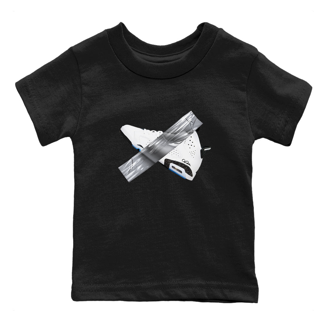AJ6 White Black shirts to match jordans Duct Tape sneaker match tees Air Jordan 6 White Black Drip Gear Zone streetwear brand Baby and Youth Black 2 cotton tee