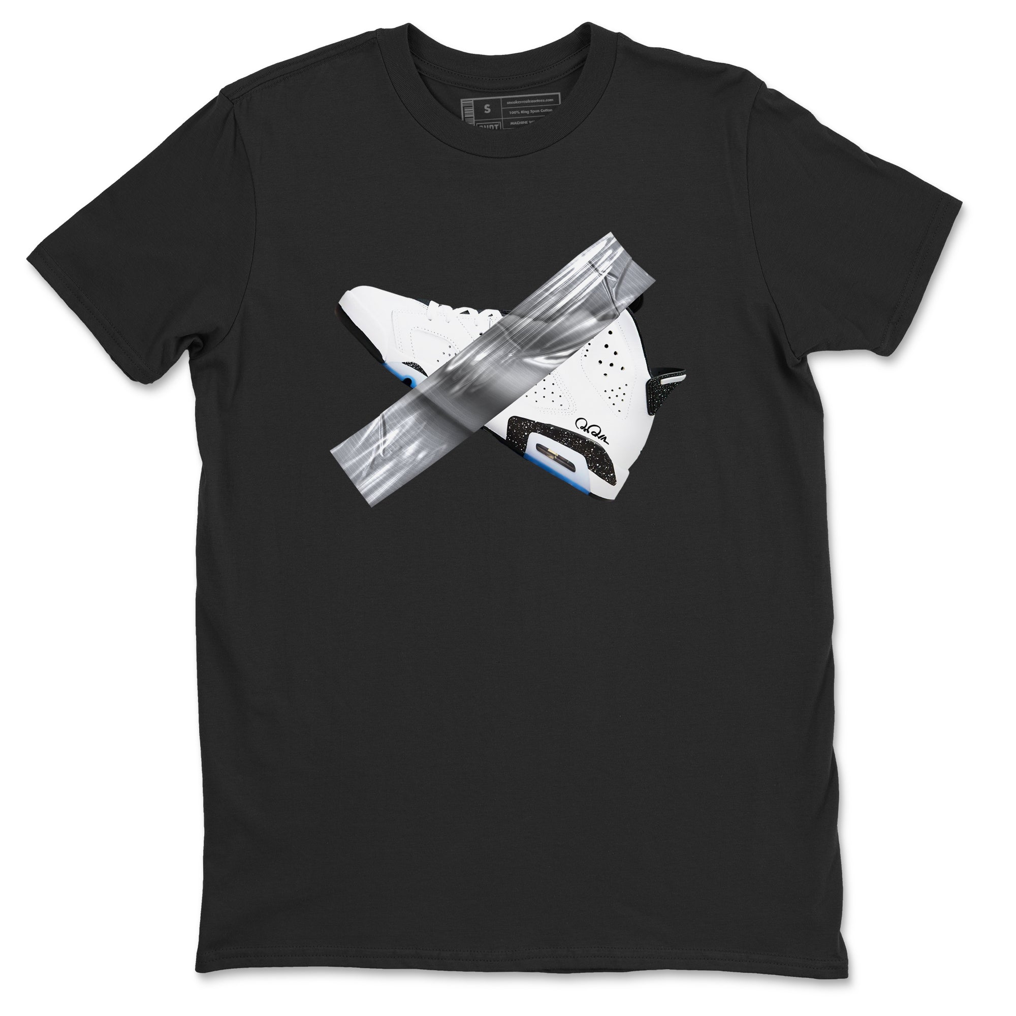 AJ6 White Black shirts to match jordans Duct Tape sneaker match tees Air Jordan 6 White Black Drip Gear Zone streetwear brand Black 2 unisex cotton tee