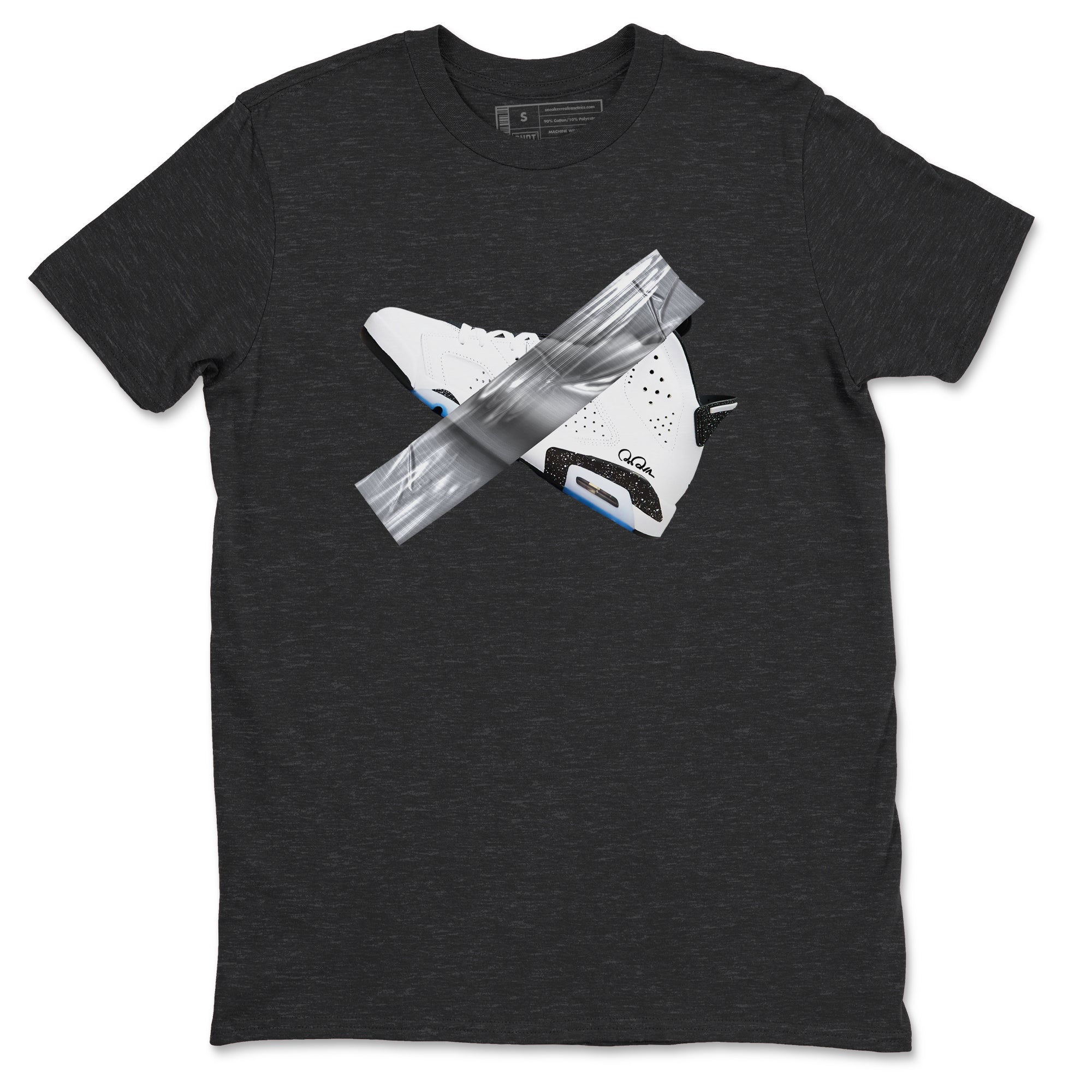 AJ6 White Black shirts to match jordans Duct Tape sneaker match tees Air Jordan 6 White Black Drip Gear Zone streetwear brand Charcoal Heather 2 unisex cotton tee