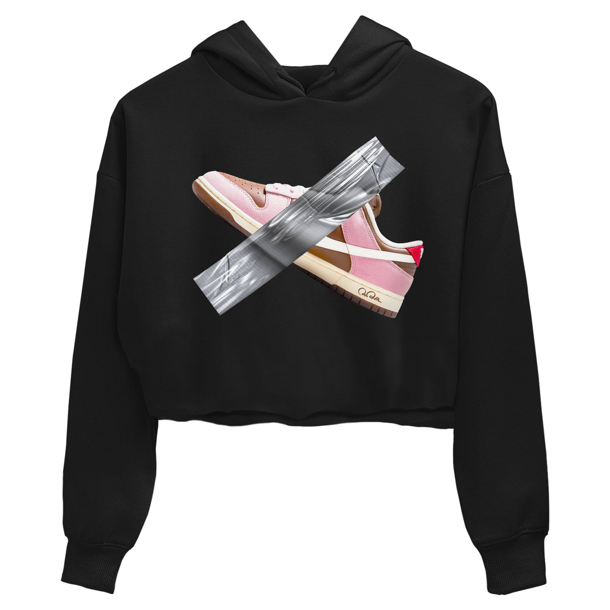 Dunk Cacao Wow And Pink Foam shirts to match jordans Duct Tape sneaker match tees Dunk Cacao Wow And Pink Foam Drip Gear Zone streetwear brand Black 2 crop tee