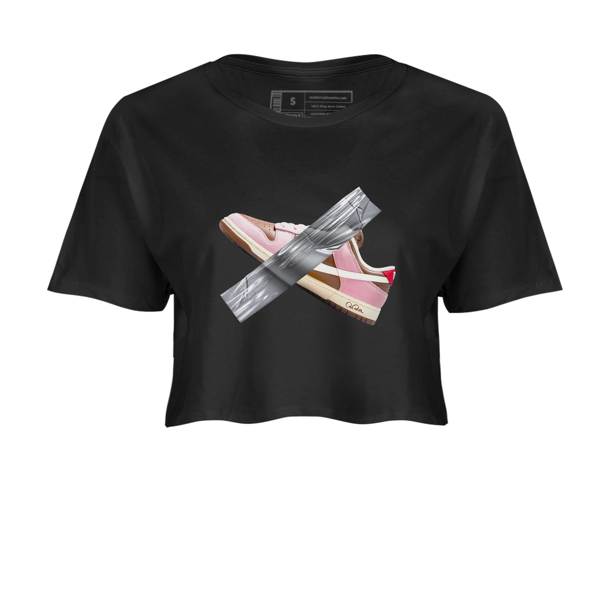 Dunk Cacao Wow And Pink Foam shirts to match jordans Duct Tape sneaker match tees Dunk Cacao Wow And Pink Foam Drip Gear Zone streetwear brand Black 2 crop tee
