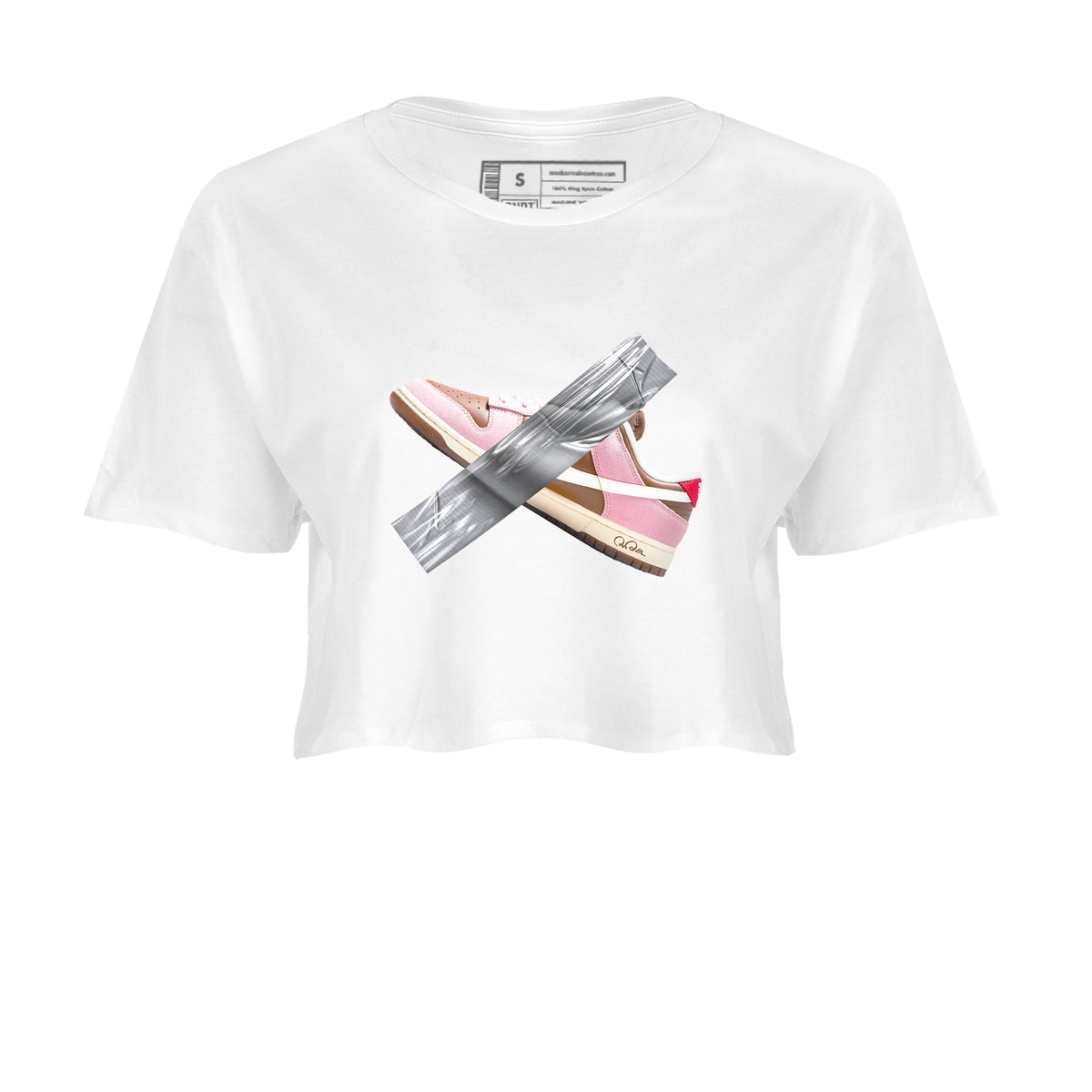 Dunk Cacao Wow And Pink Foam shirts to match jordans Duct Tape sneaker match tees Dunk Cacao Wow And Pink Foam Drip Gear Zone streetwear brand White 2 crop tee