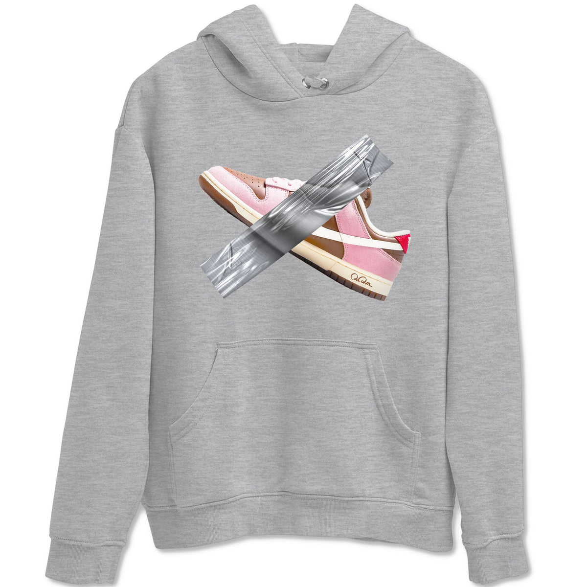 Dunk Cacao Wow And Pink Foam shirts to match jordans Duct Tape sneaker match tees Dunk Cacao Wow And Pink Foam Drip Gear Zone streetwear brand Heather Grey 2 unisex cotton tee