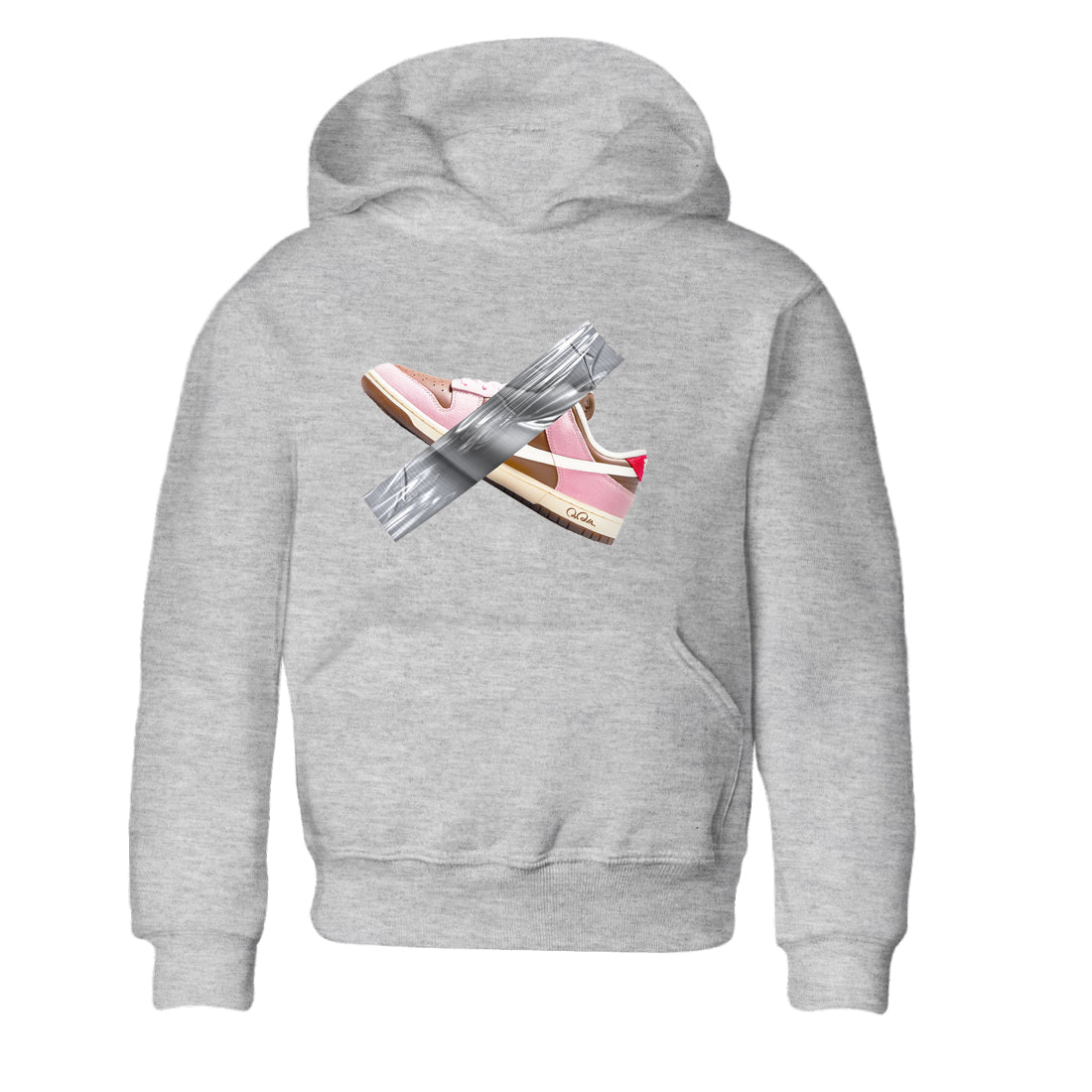 Dunk Cacao Wow And Pink Foam shirts to match jordans Duct Tape sneaker match tees Dunk Cacao Wow And Pink Foam Drip Gear Zone streetwear brand Baby and Youth Heather Grey 2 cotton tee