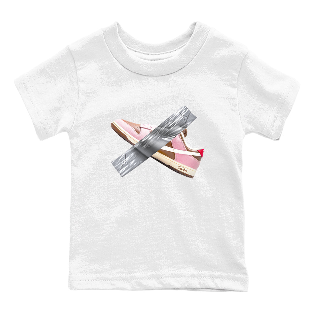 Dunk Cacao Wow And Pink Foam shirts to match jordans Duct Tape sneaker match tees Dunk Cacao Wow And Pink Foam Drip Gear Zone streetwear brand Baby and Youth White 2 cotton tee