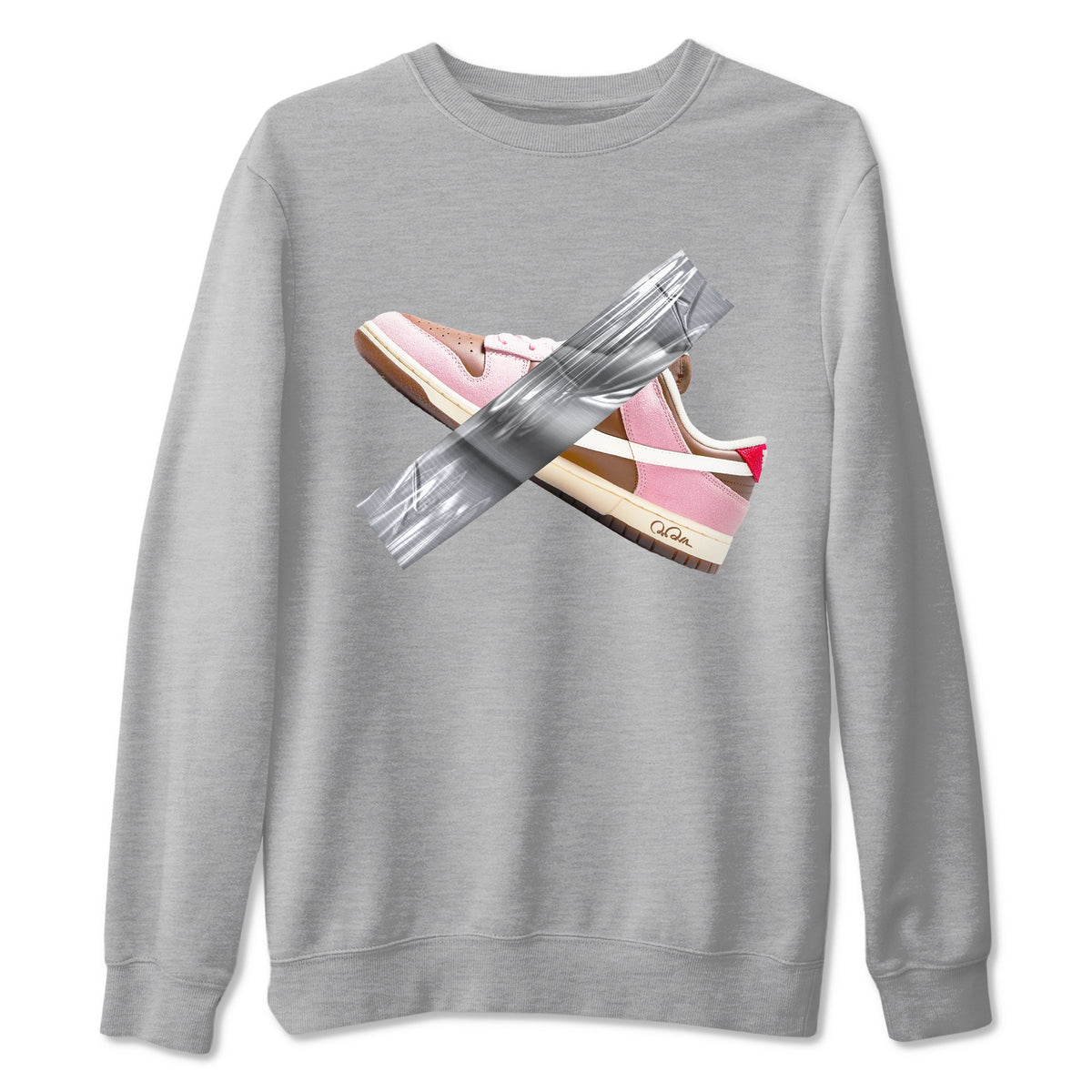 Dunk Cacao Wow And Pink Foam shirts to match jordans Duct Tape sneaker match tees Dunk Cacao Wow And Pink Foam Drip Gear Zone streetwear brand Heather Grey 2 unisex cotton tee