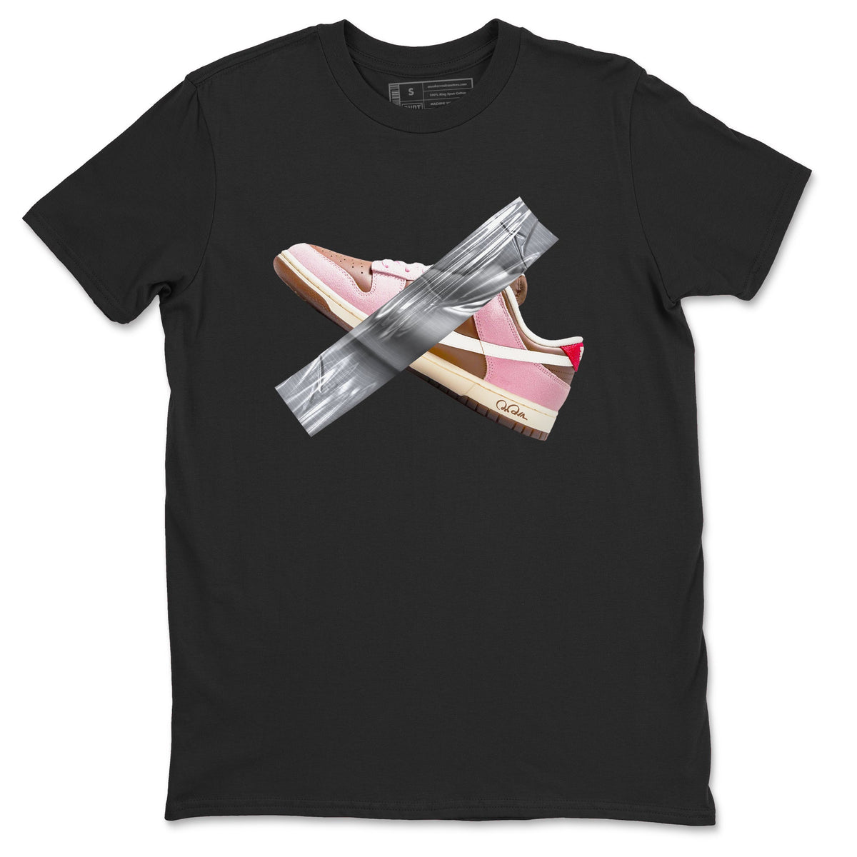 Dunk Cacao Wow And Pink Foam shirts to match jordans Duct Tape sneaker match tees Dunk Cacao Wow And Pink Foam Drip Gear Zone streetwear brand Black 2 unisex cotton tee