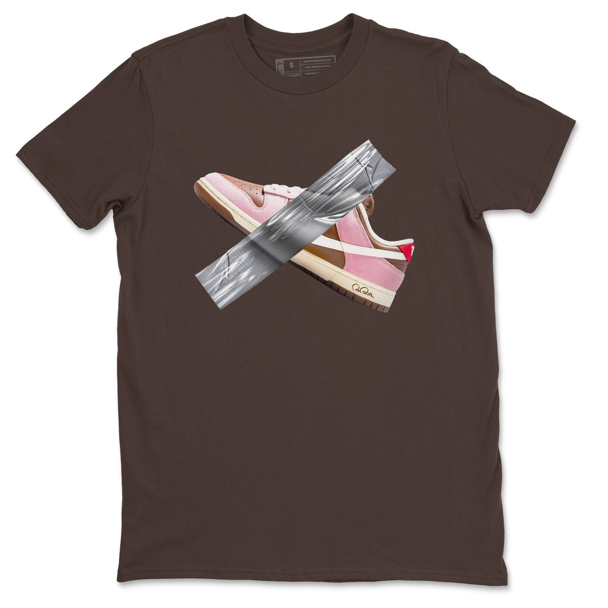 Dunk Cacao Wow And Pink Foam shirts to match jordans Duct Tape sneaker match tees Dunk Cacao Wow And Pink Foam Drip Gear Zone streetwear brand Dark Chocolate 2 unisex cotton tee