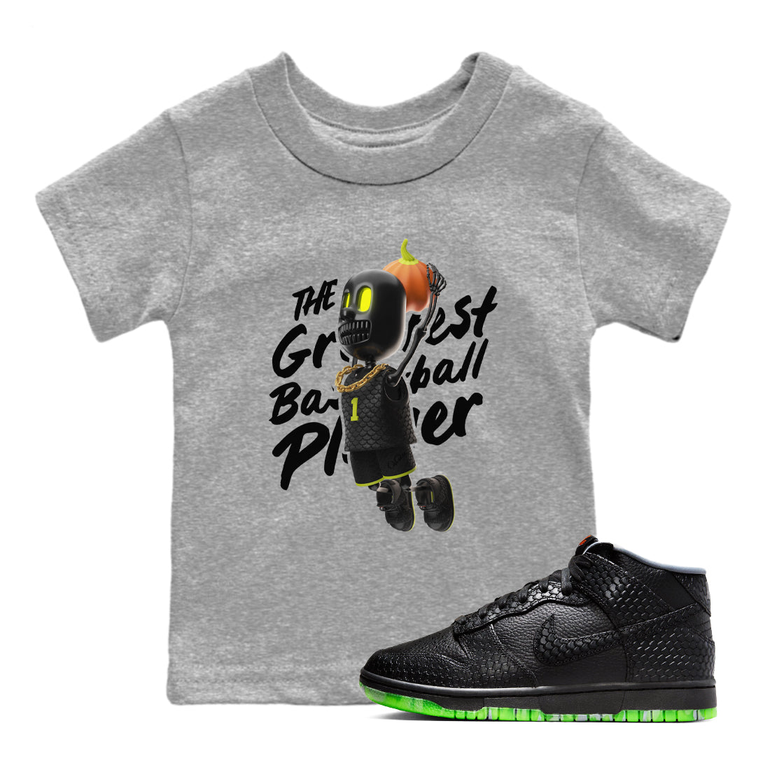Dunk Halloween shirt to match jordans Dunkshot Boy sneaker tees Halloween Night NikeDunk Halloween Drip Gear Zone Baby Toddler Heather Grey 1 T-Shirt